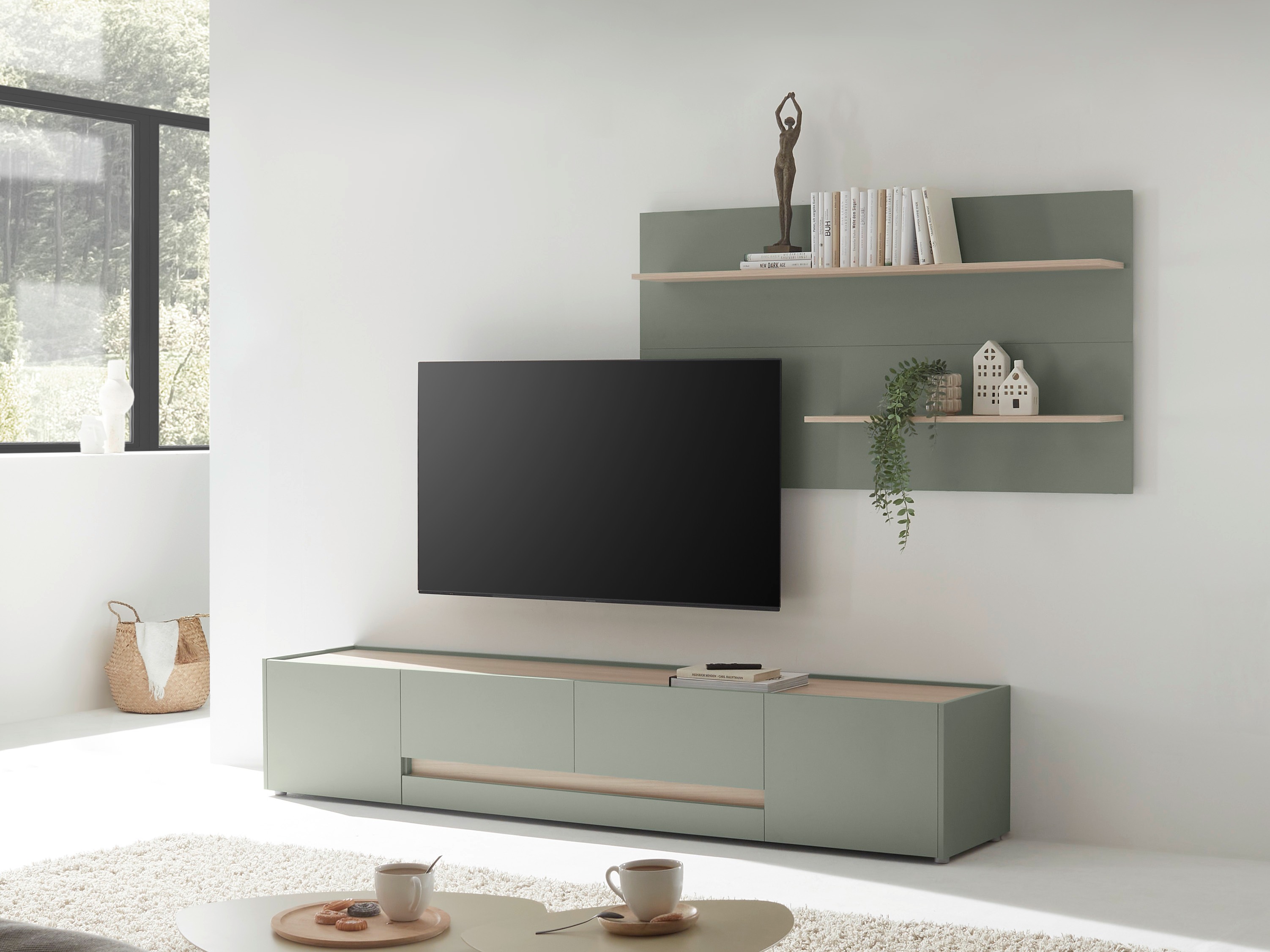 Set za dnevni boravak Elbsori 124 (Zelena + Hrast)