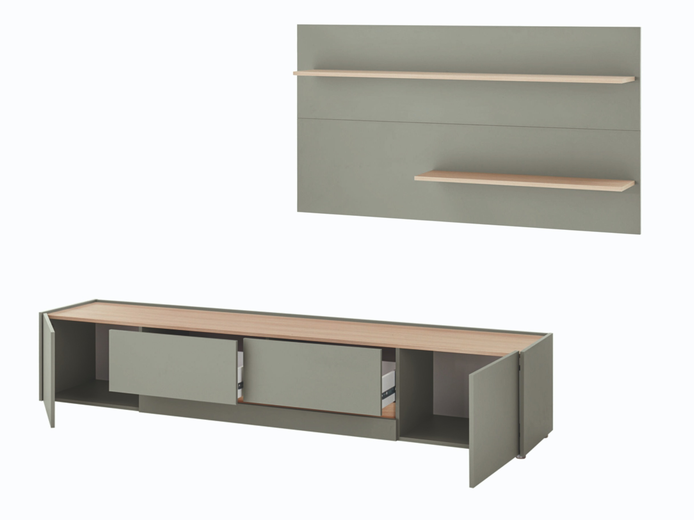 Set za dnevni boravak Elbsori 124 (Zelena + Hrast)