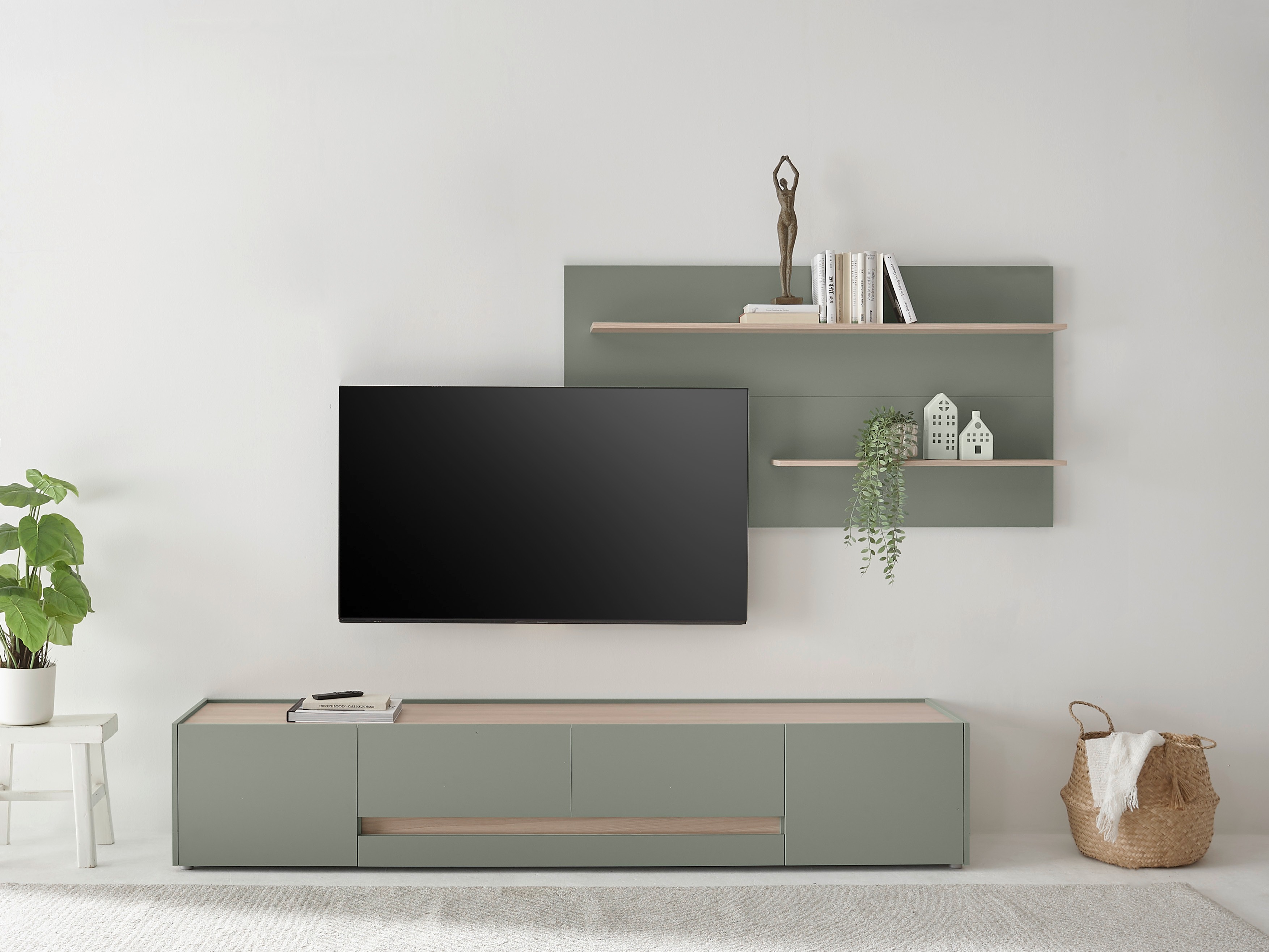 Set za dnevni boravak Elbsori 124 (Zelena + Hrast)