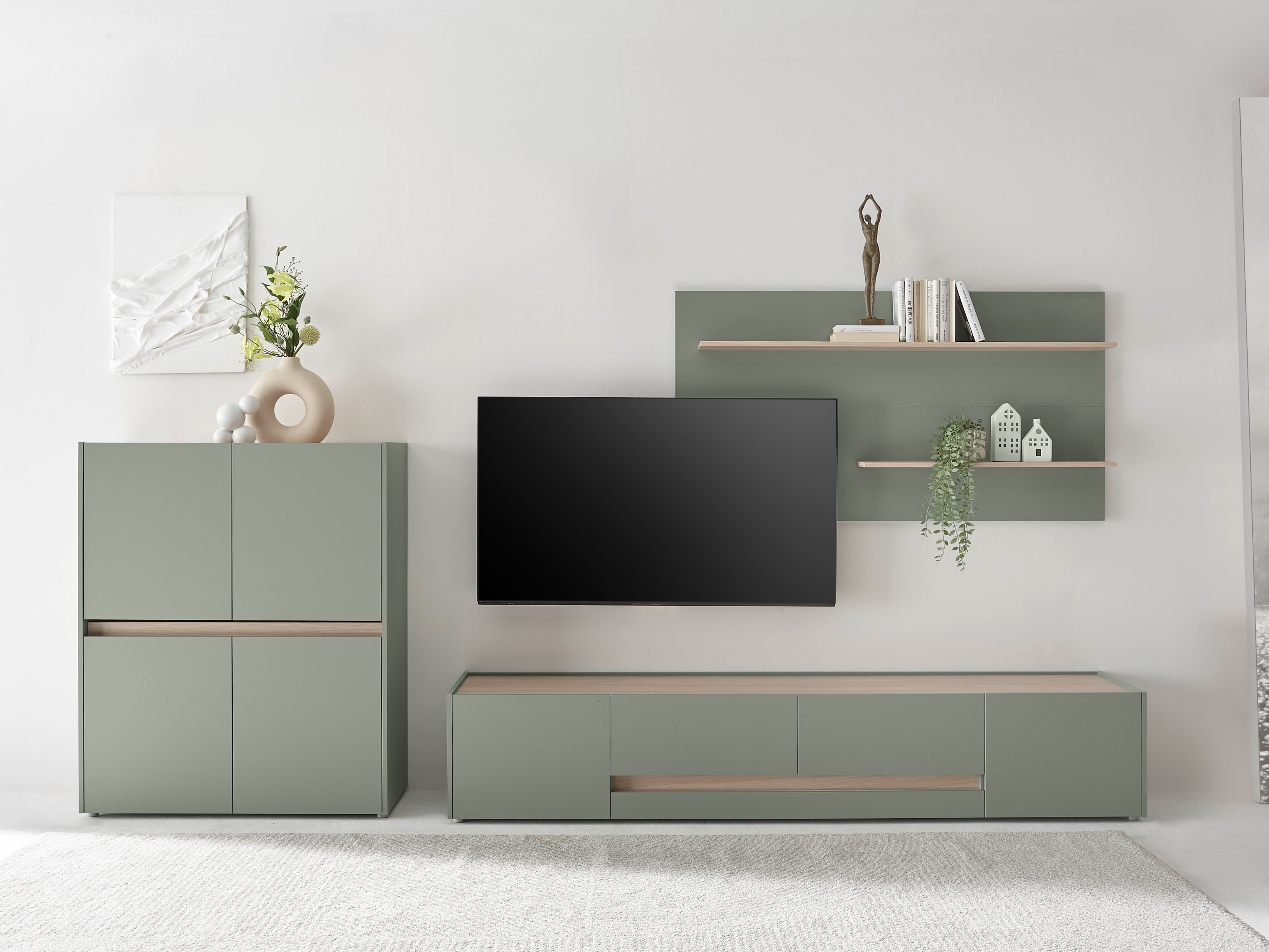 Set za dnevni boravak Elbsori 127 (Zelena + Hrast)