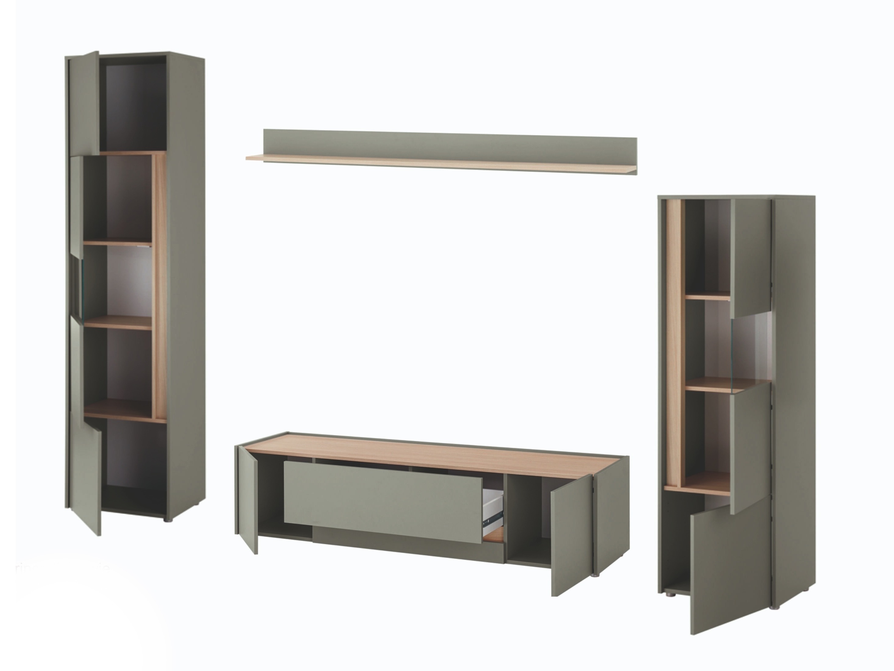 Set za dnevni boravak Elbsori 130 (Zelena + Hrast)