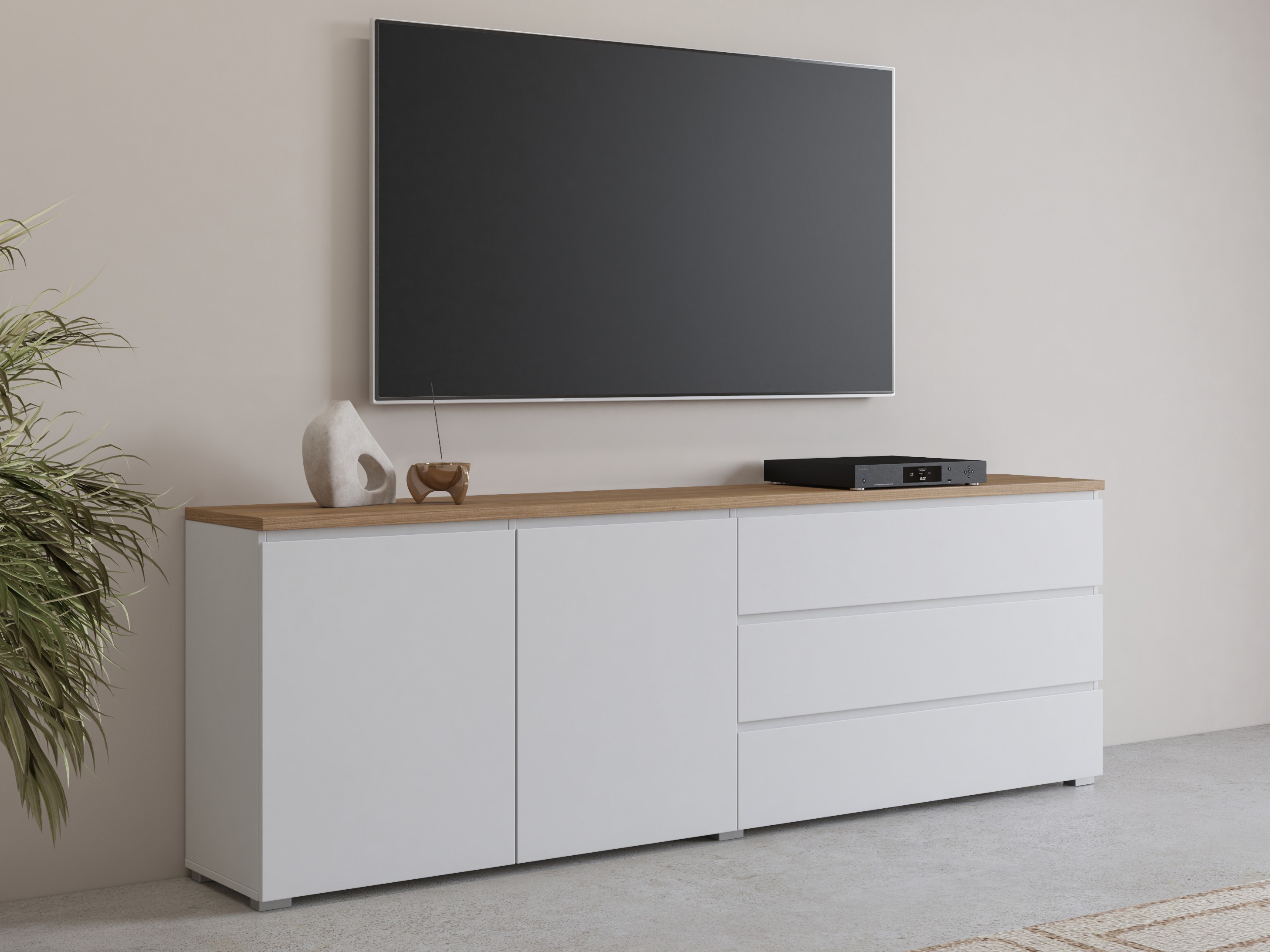 Komoda Baletu 107 (Bijela + Hrast)