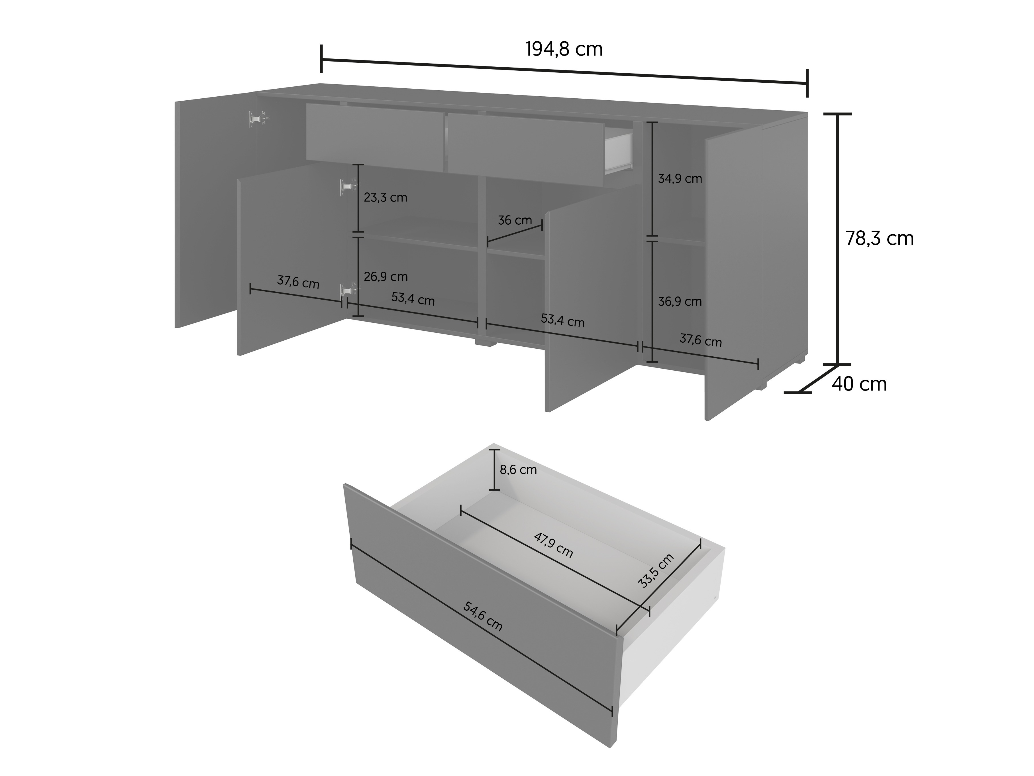 Komoda Elbleve 103 (Crna)