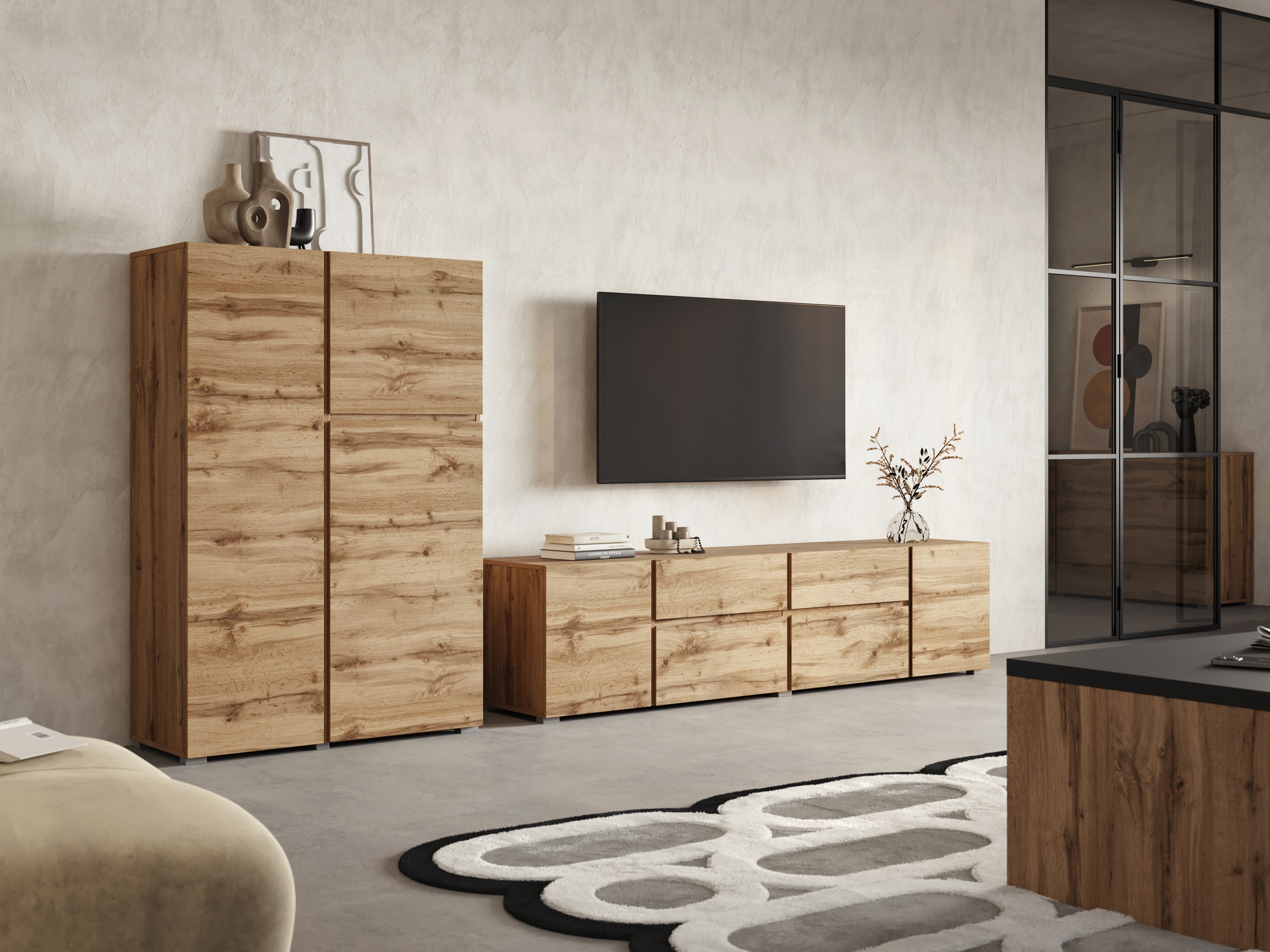 Set za dnevni boravak Elbleve 104 (Hrast Wotan)