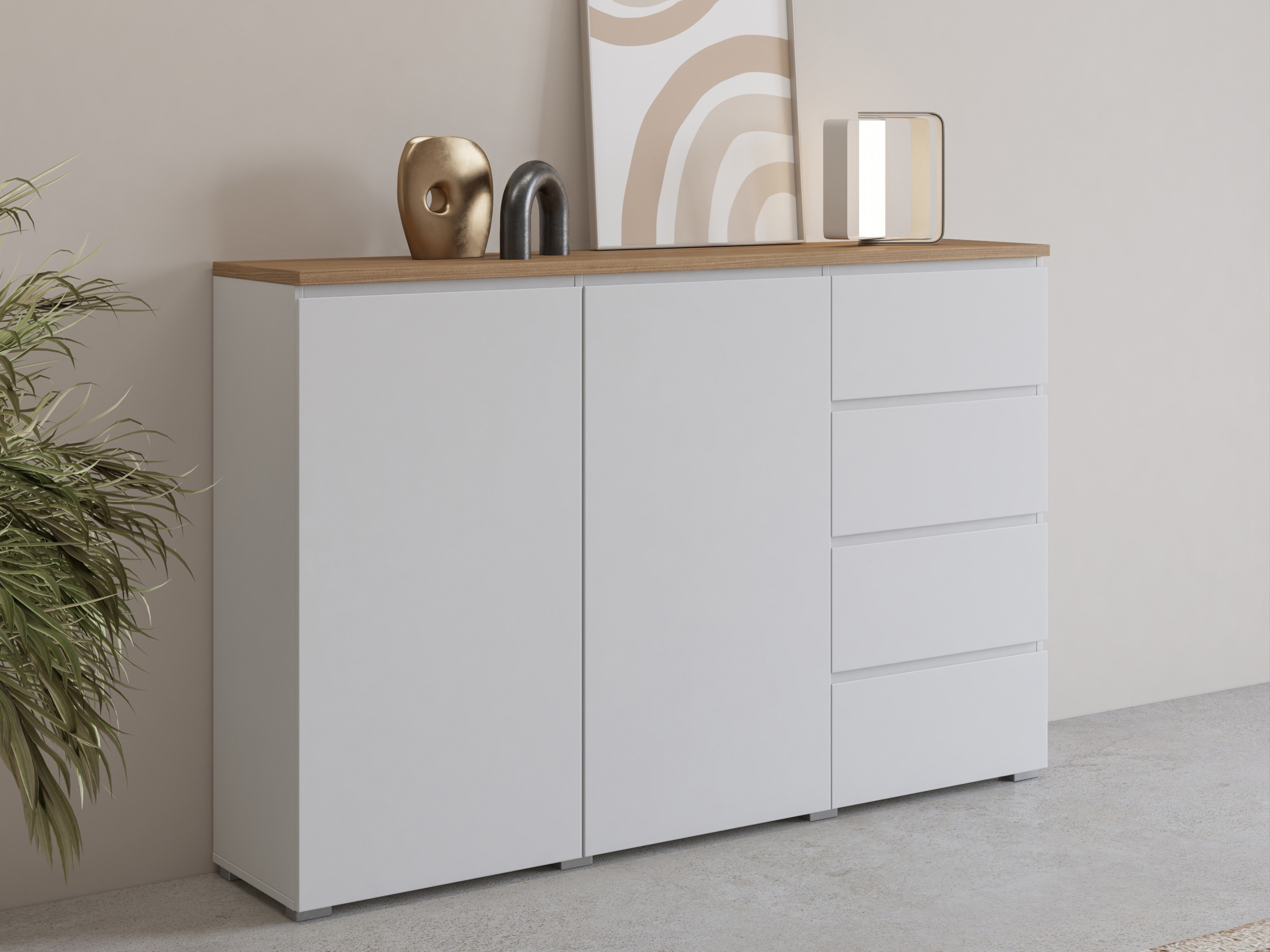 Komoda Baletu 109 (Bijela + Hrast)