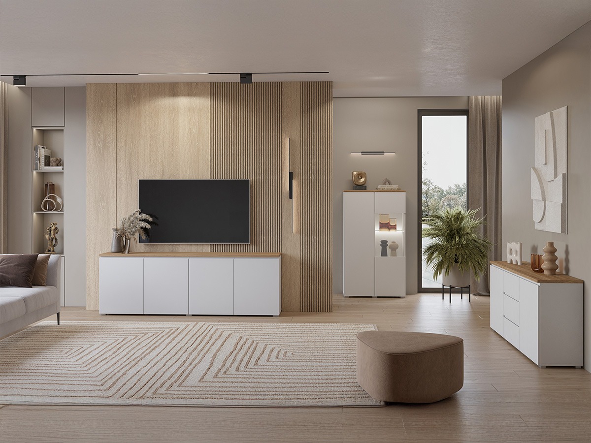 Polica Baletu 108 (Bijela + Hrast)