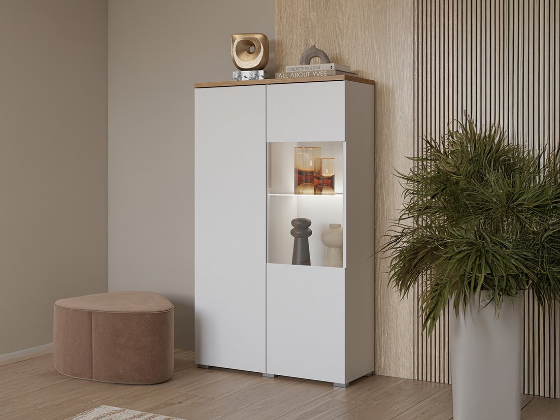 Polica Baletu 108 (Bijela + Hrast)