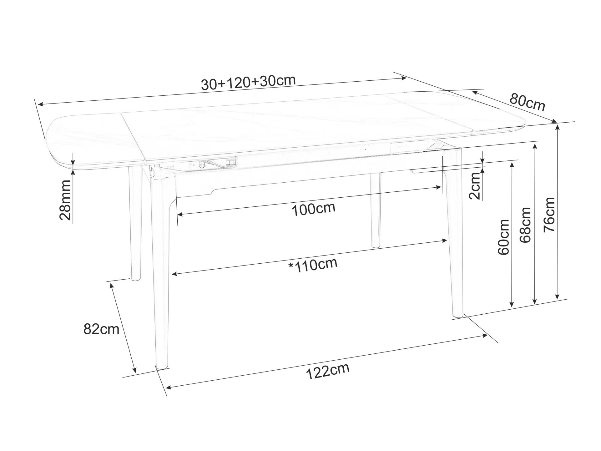 Stol Detroit 921 (Bijeli mramor)