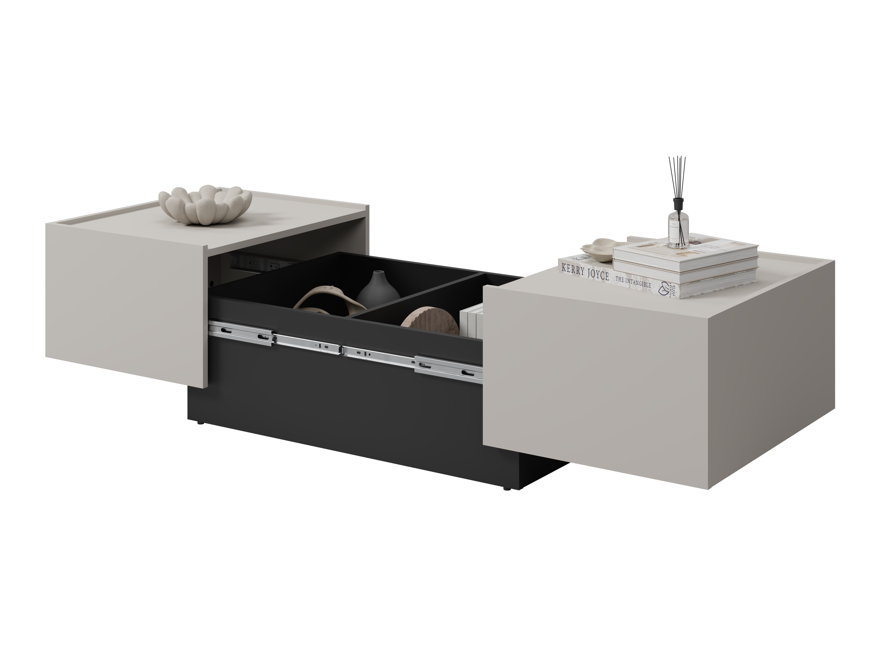 Transformirajući stolić za kavu Austin 380 (Kašmir + Crna)