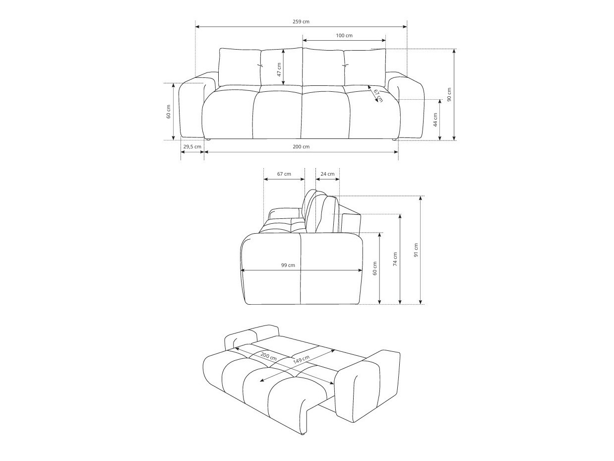 Kauč na razvlačenje Kingston 154 (Curio 09)