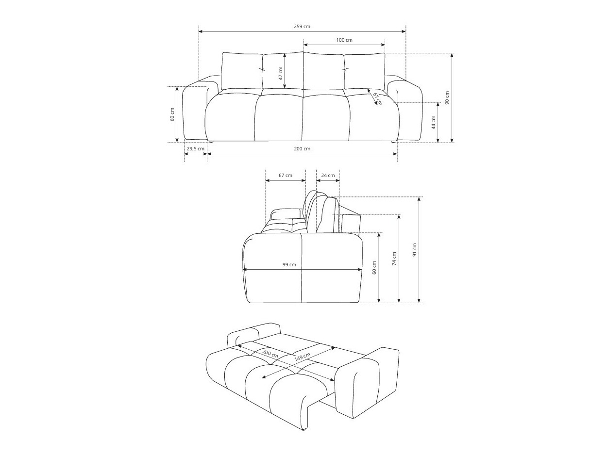 Kauč na razvlačenje Kingston 154 (Flow 17)