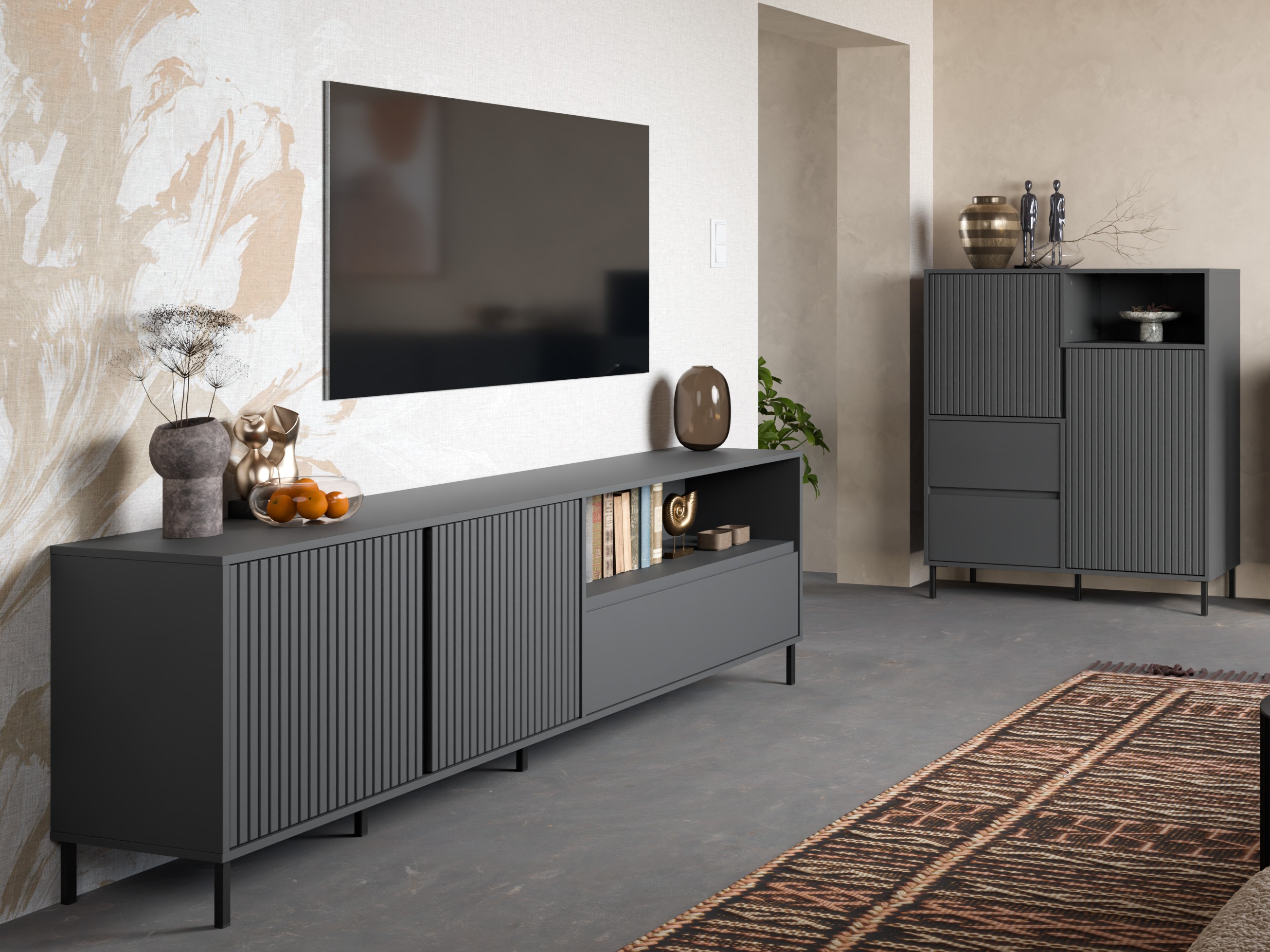 Set za dnevni boravak Ruvrevi 105 (Antracit)