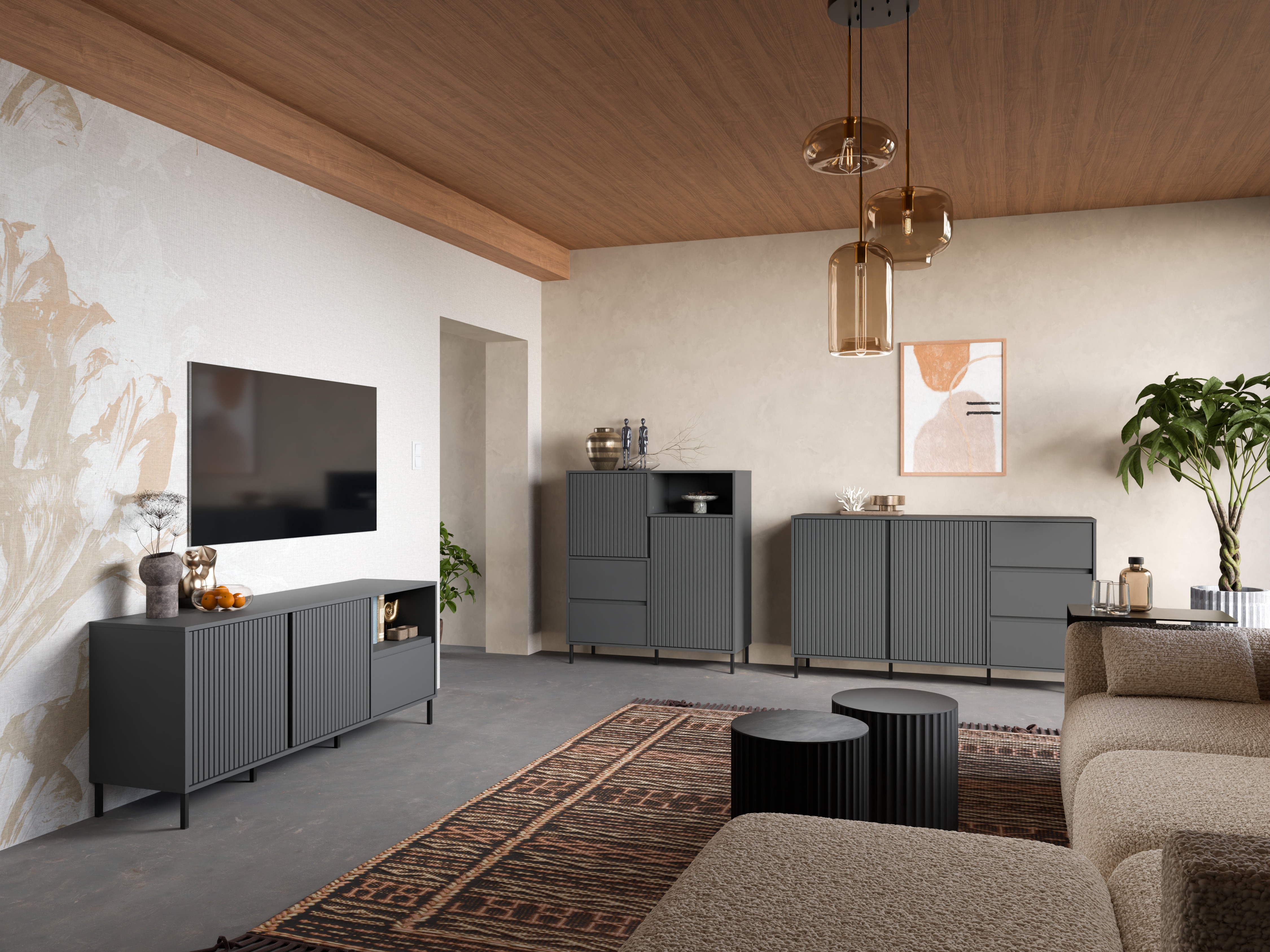 Set za dnevni boravak Ruvrevi 106 (Antracit)