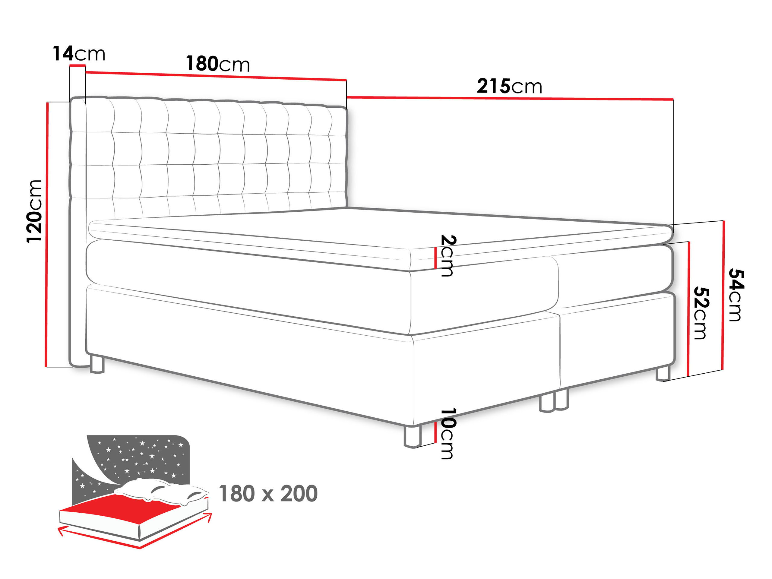 Boxspring krevet Signum (Ikar 08)