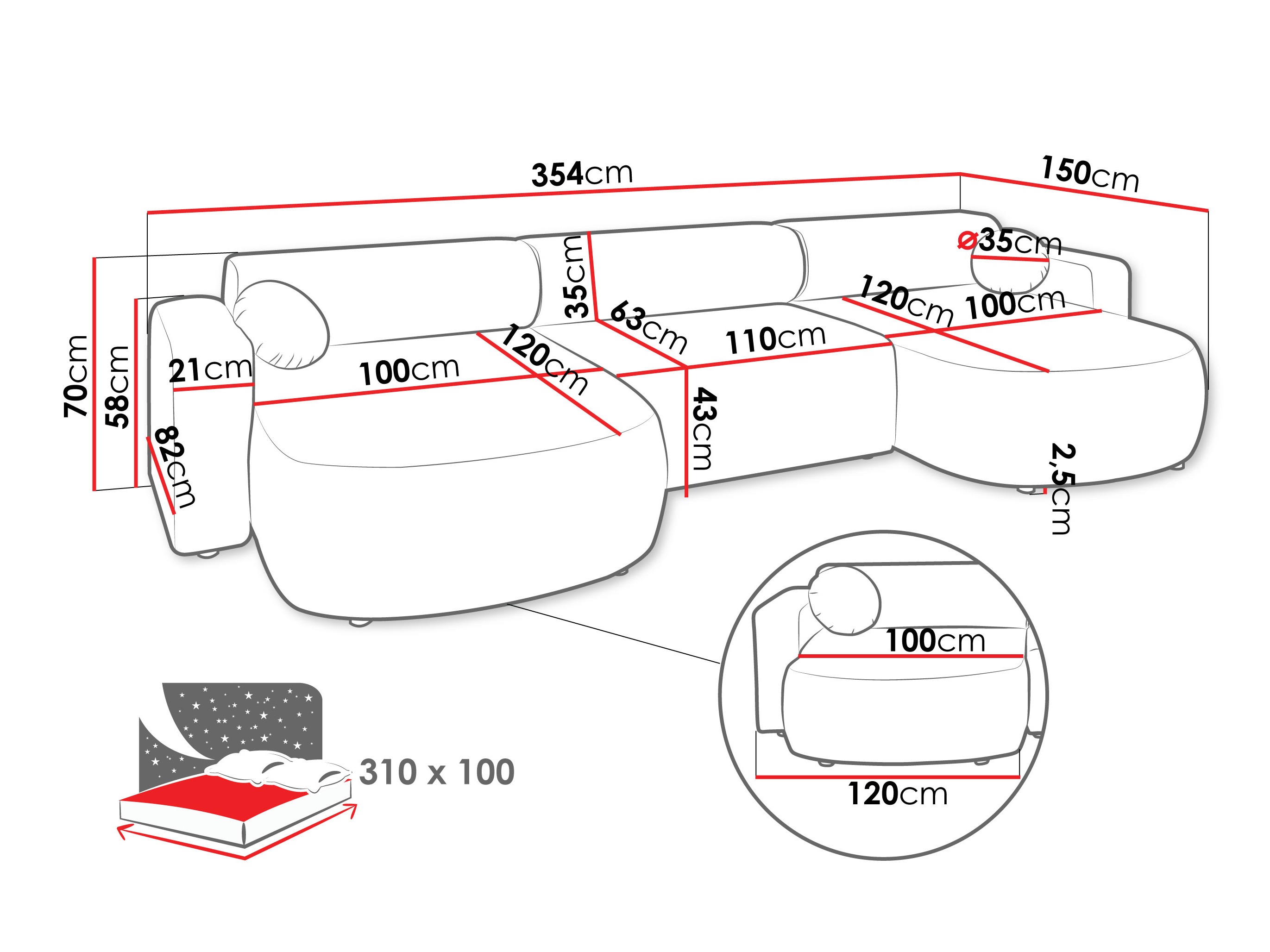 Kutna garnitura Comfivo 480 (Velo 621)