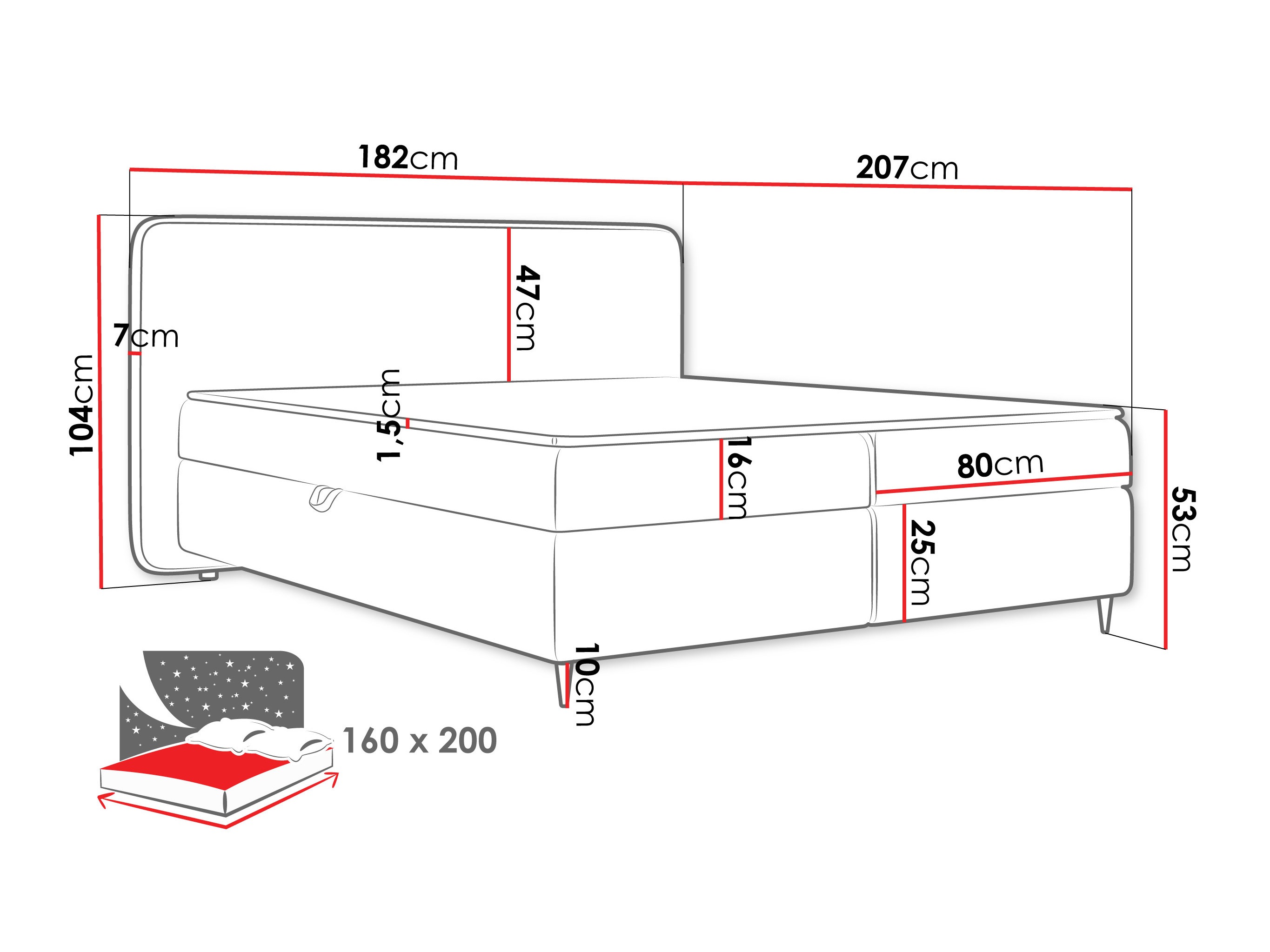 Boxspring krevet Stonecrest 108 (Taro 98)