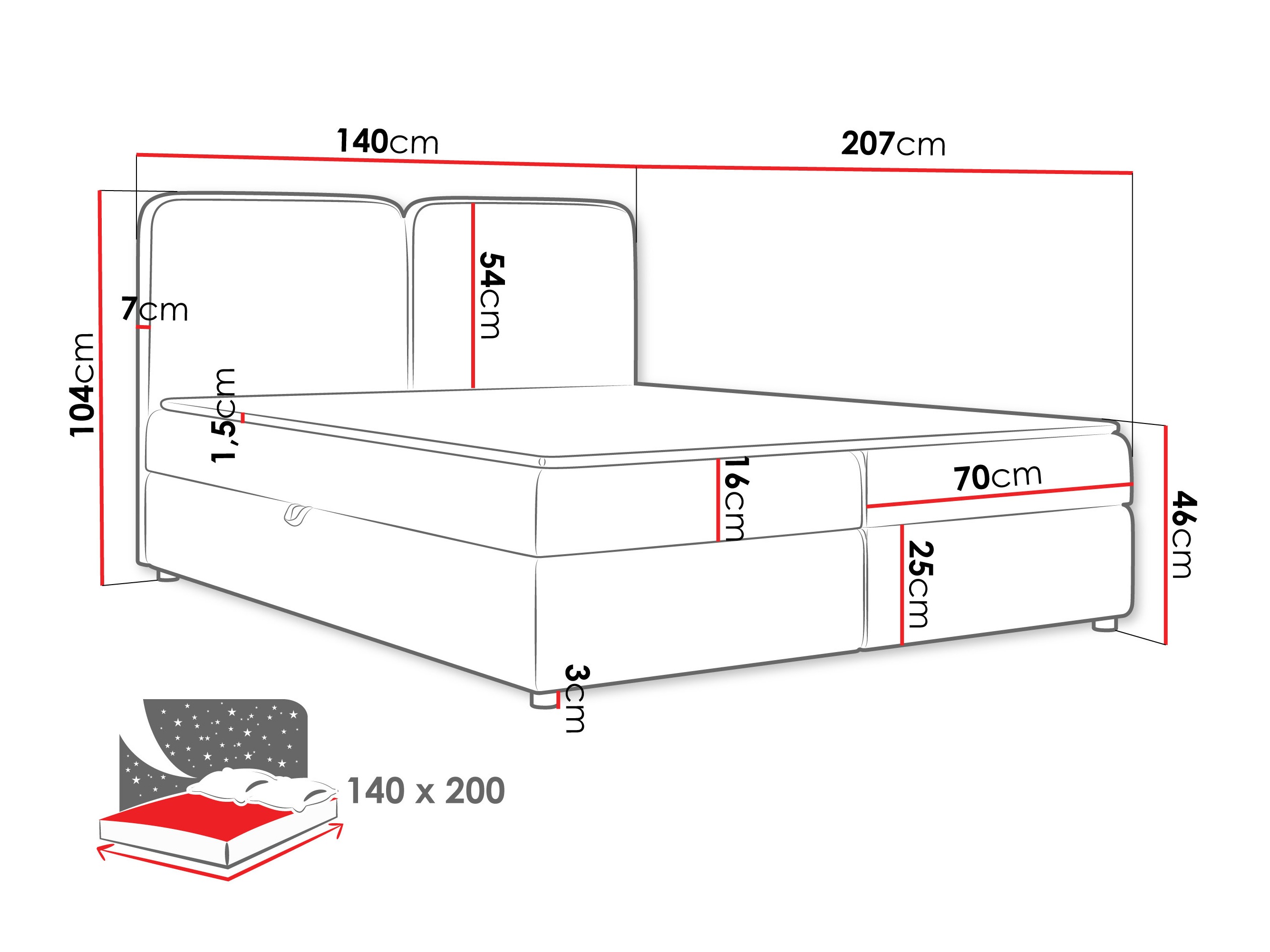 Boxspring krevet Stonecrest 109 (Taro 98)