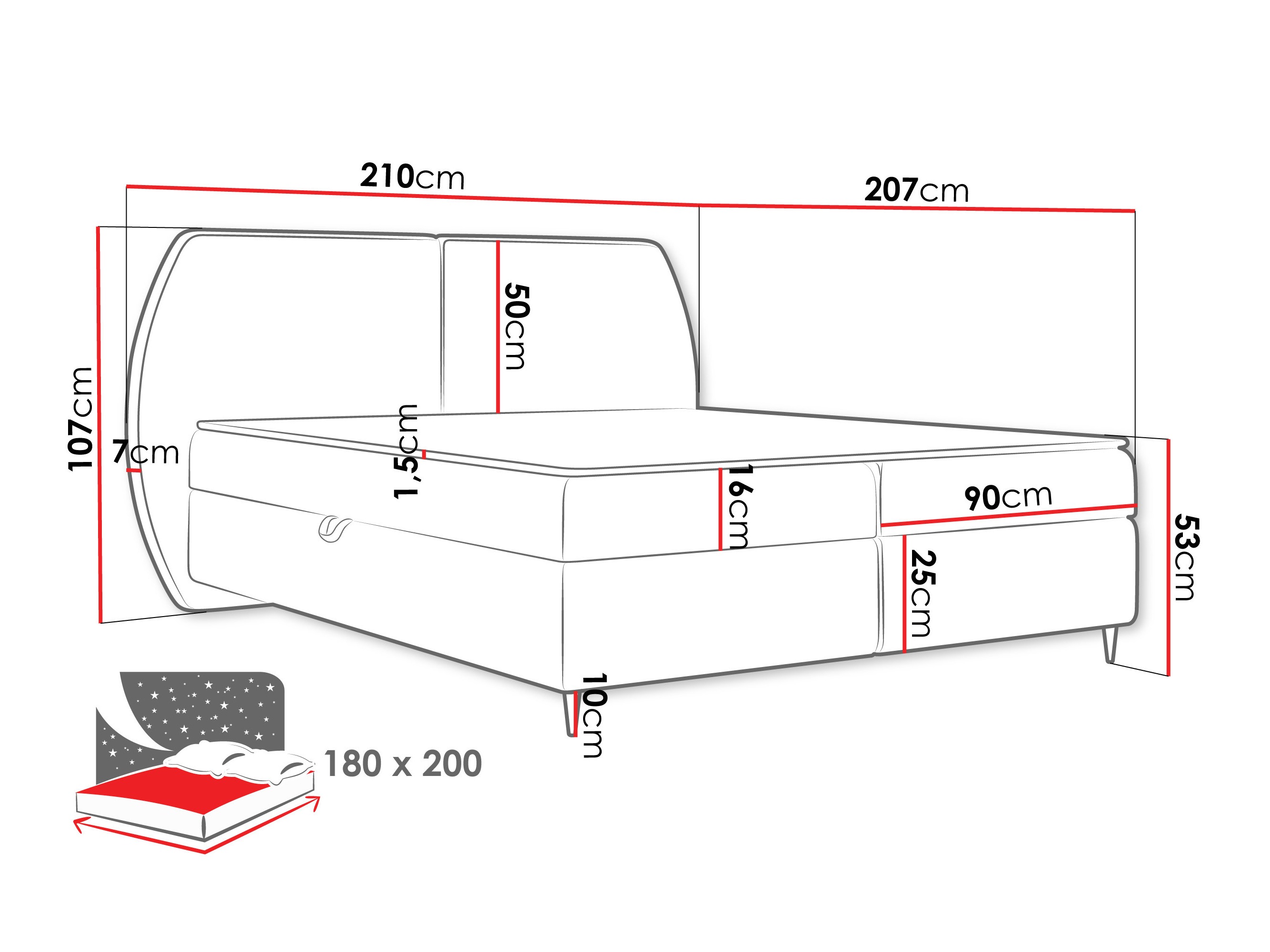 Boxspring krevet Stonecrest 110 (Wave 04)