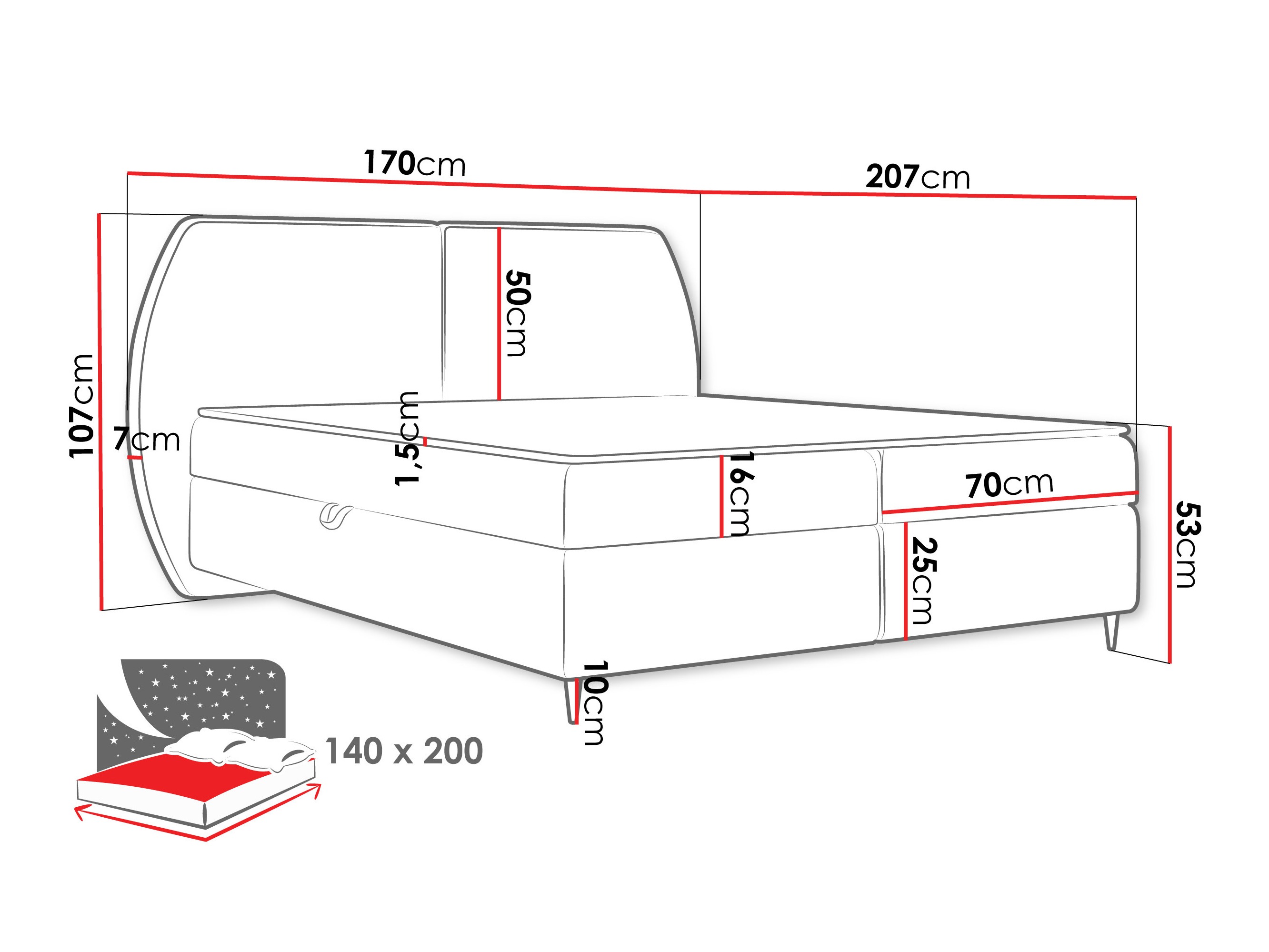Boxspring krevet Stonecrest 110 (Wave 05)