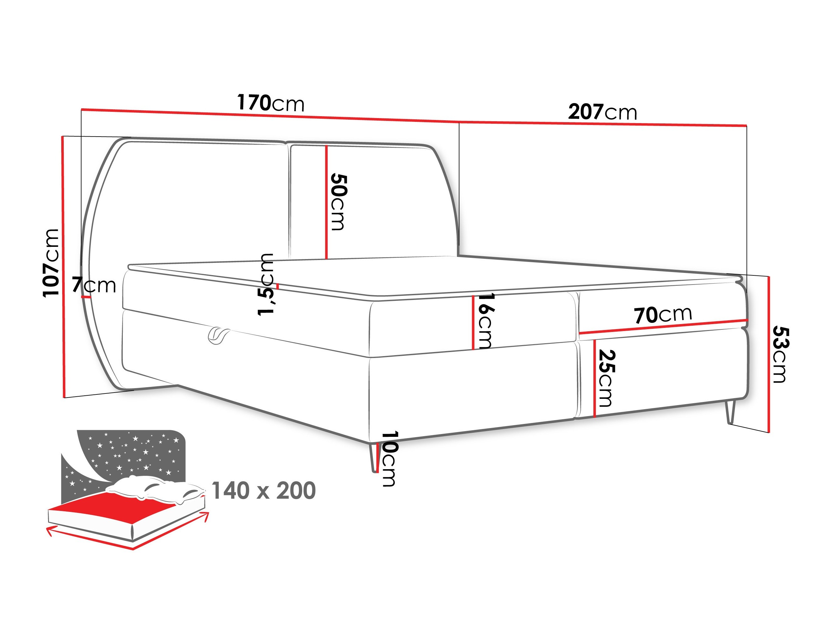 Boxspring krevet Stonecrest 110 (Wave 15)