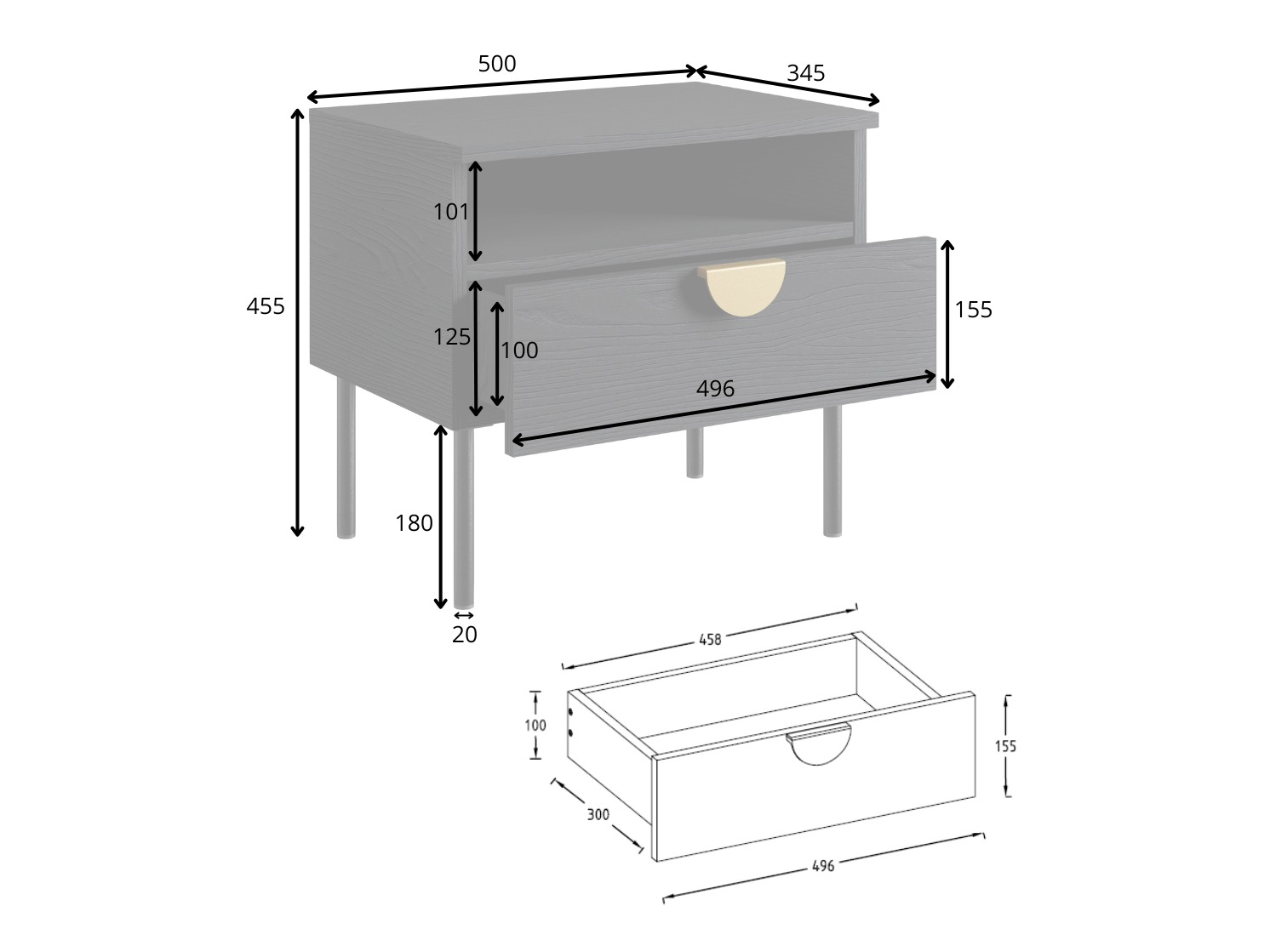 Set noćnih ormarića Morsono 108