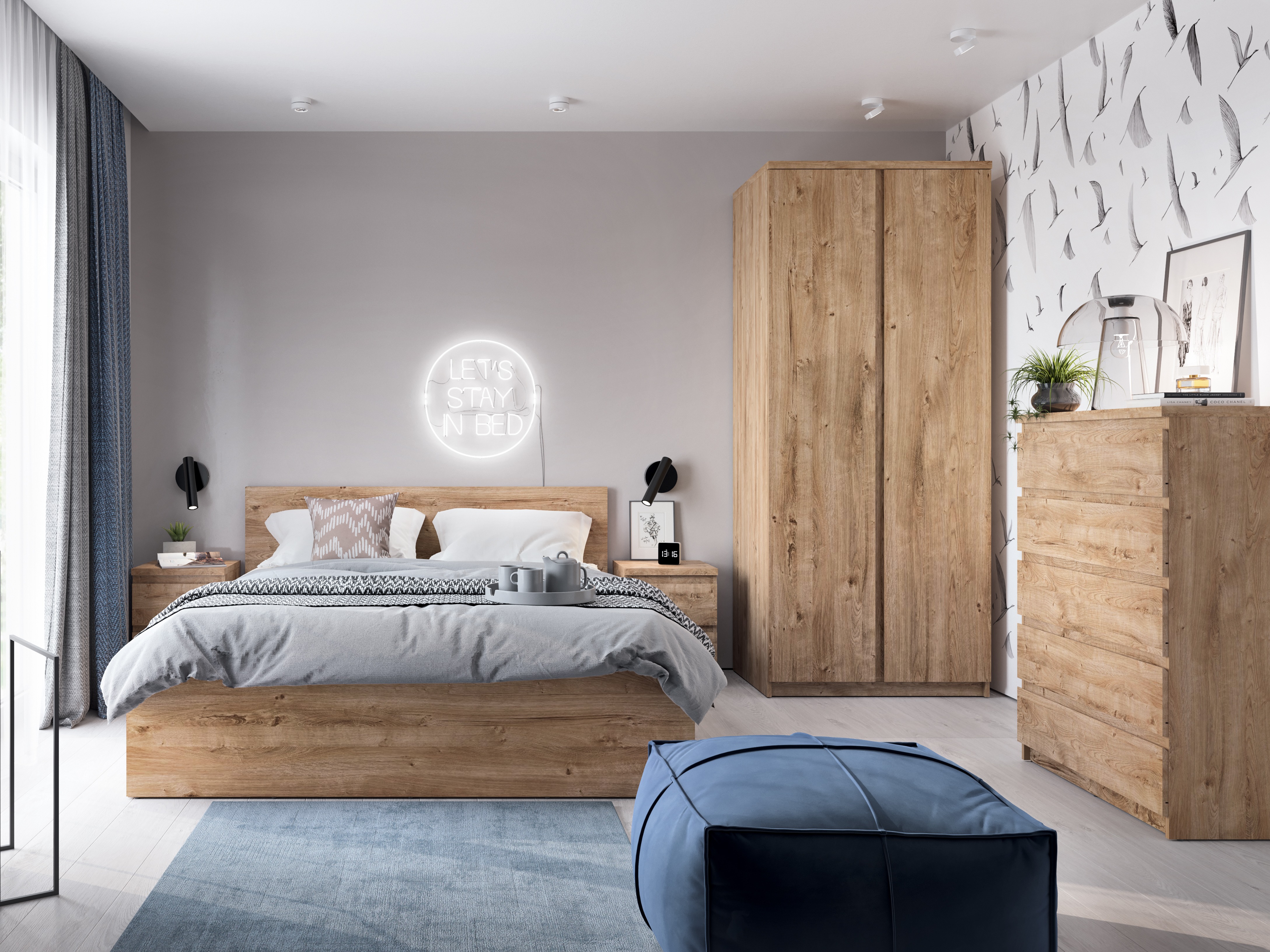 Krevet Merfere 131 (Hrast)