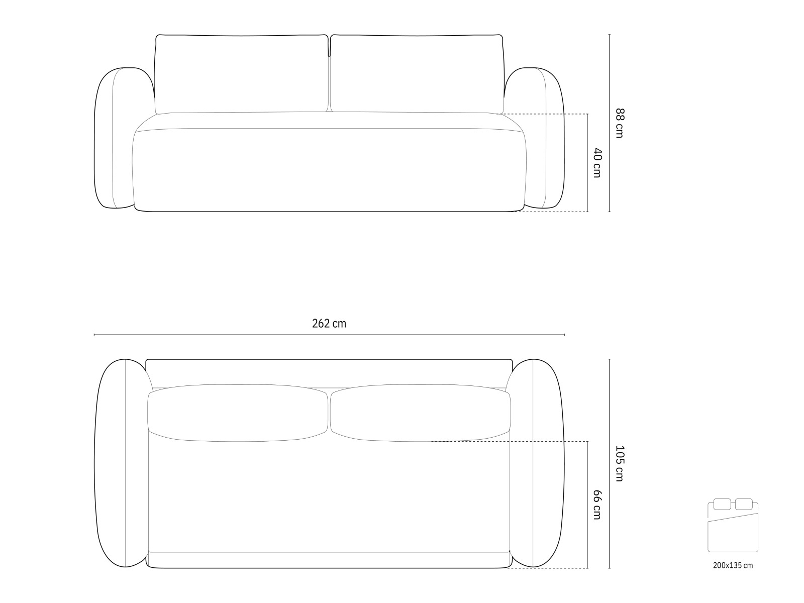 Kauč na razvlačenje Franklin 206 (Magic Velvet 2240)