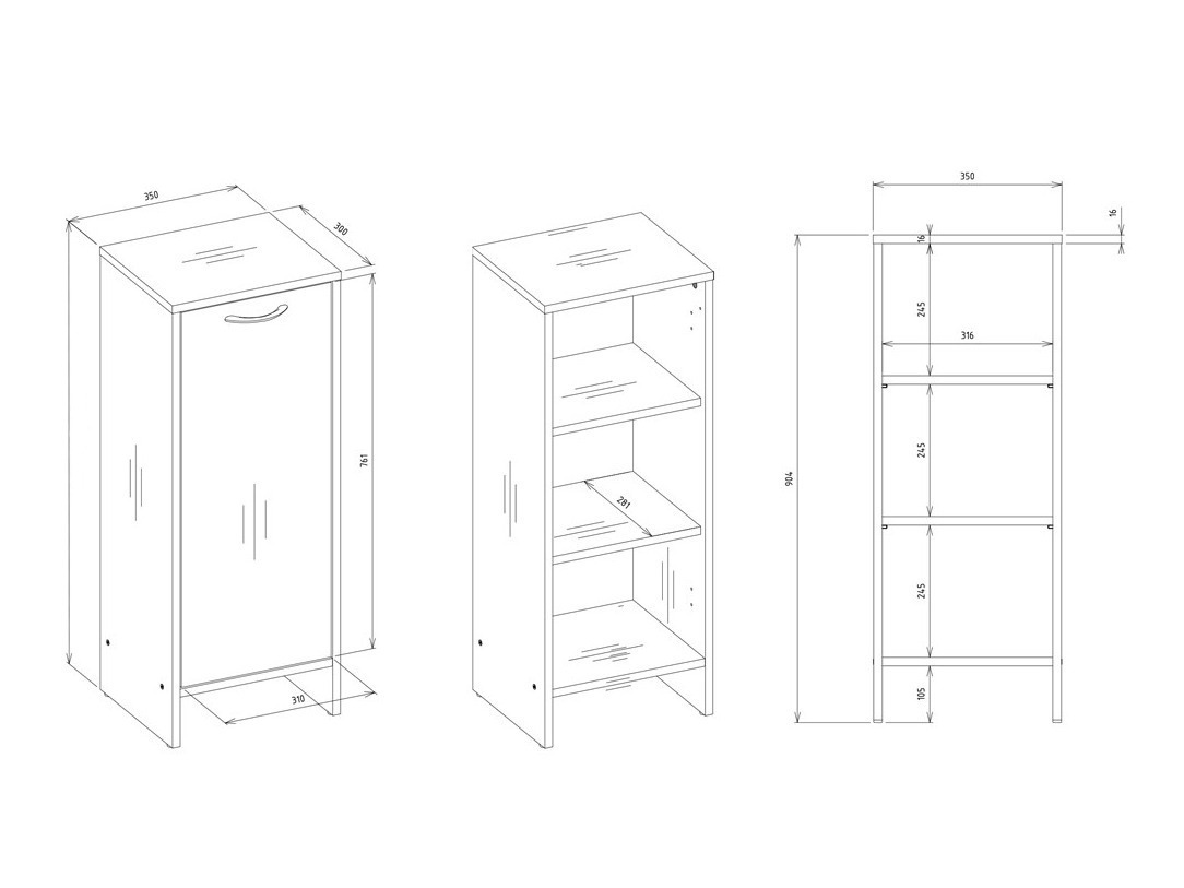 Samostojeći kupaonski ormarić Servou 100