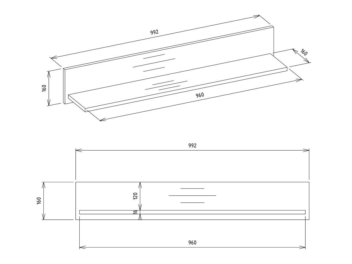 Zidna polica Mandeville 335