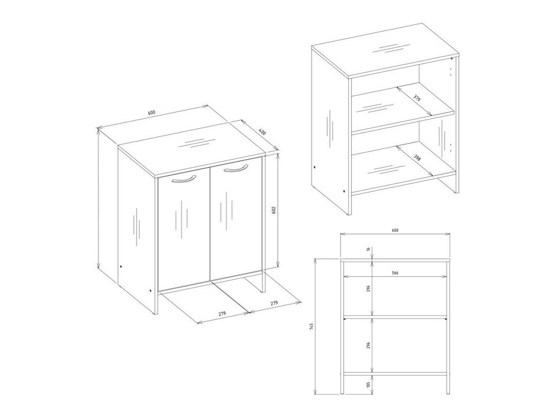 Samostojeći kupaonski ormarić za umivaonik Servou 104