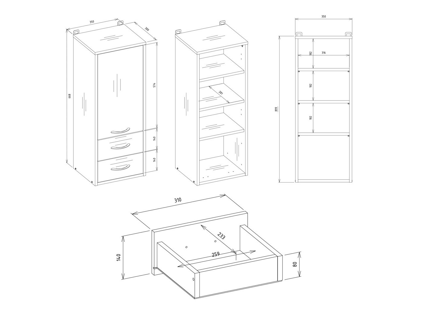 Zidni ormarić Servou 105