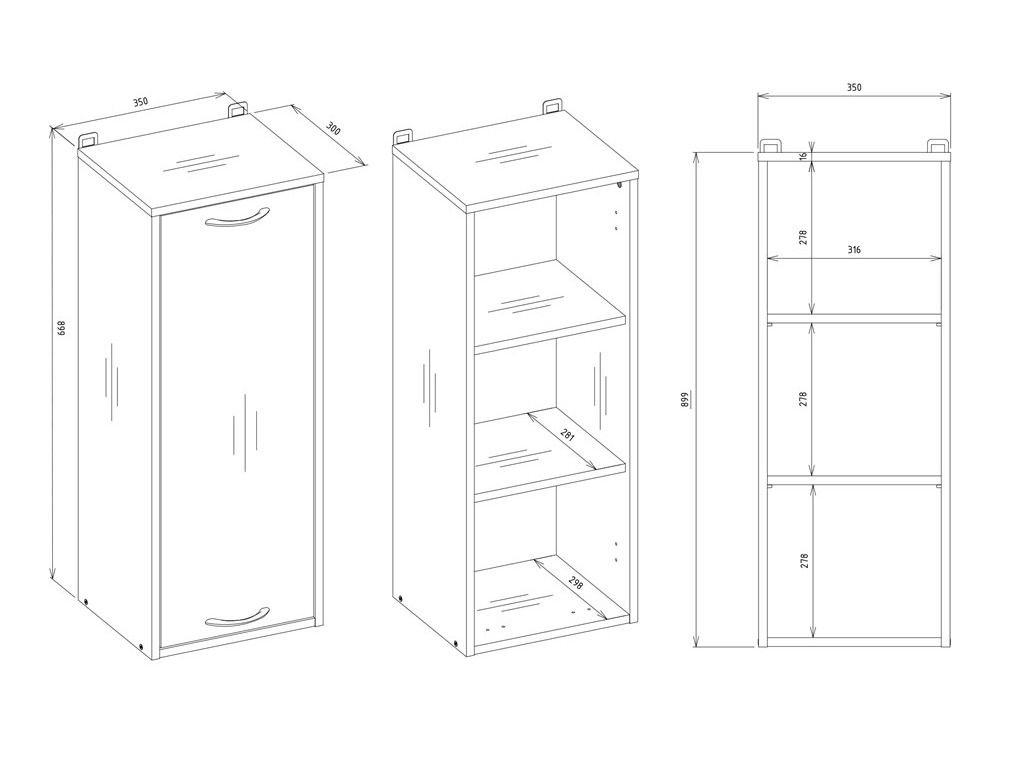 Zidni ormarić Servou 107