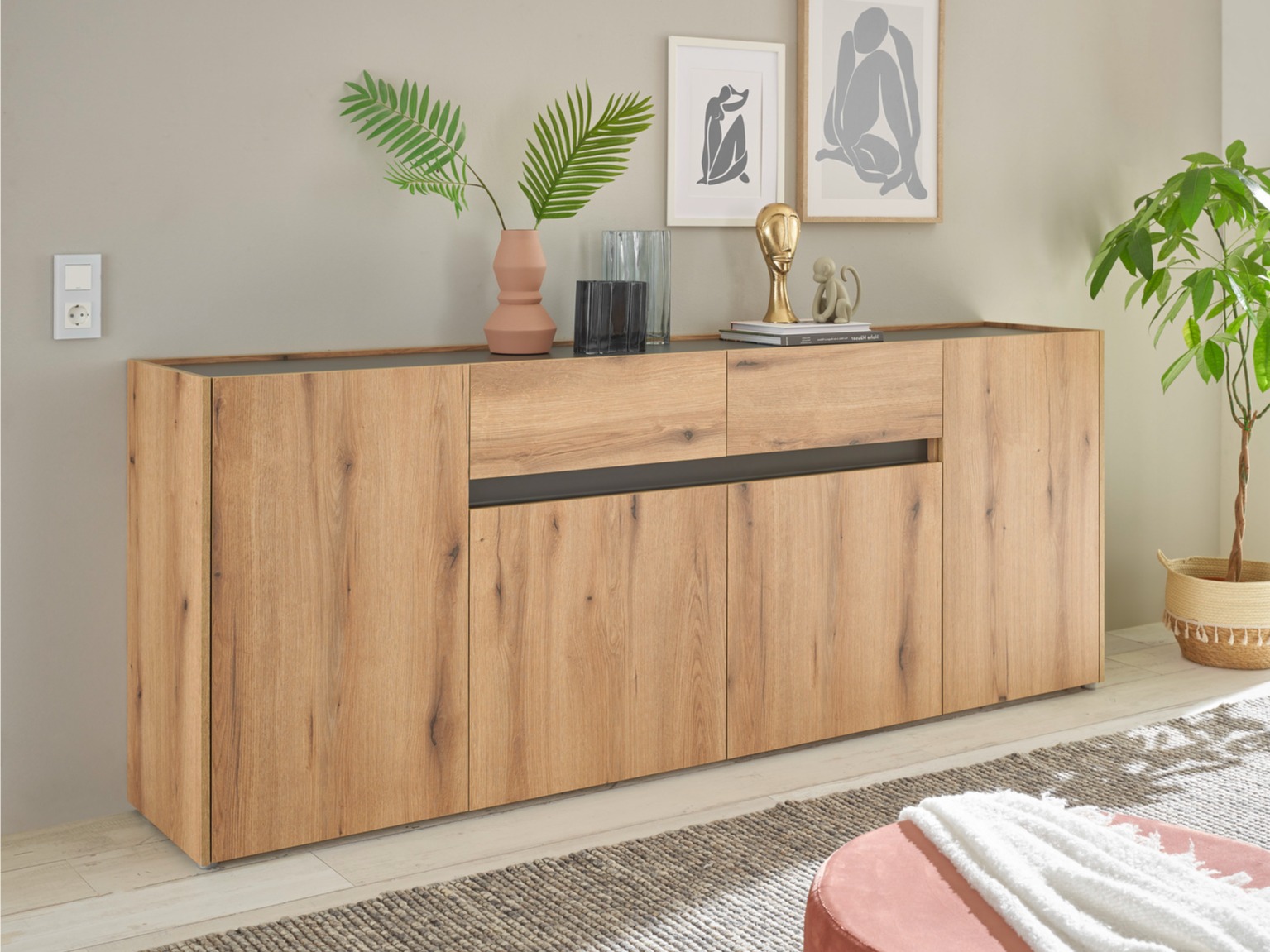 Komoda Elbsori 118 (Hrast + Antracit)