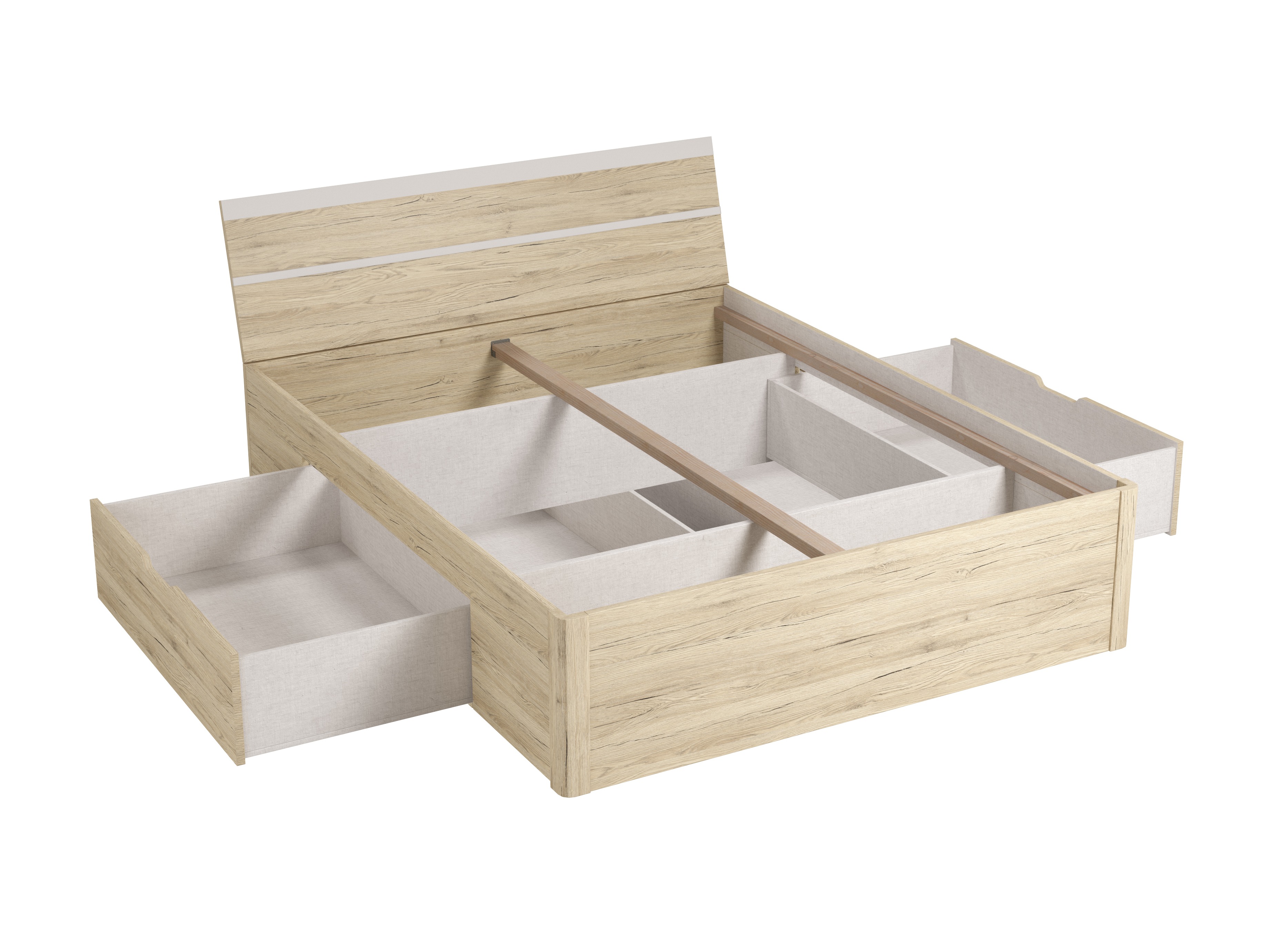 Krevet Melvele 103 (Hrast San Remo + Bijela)