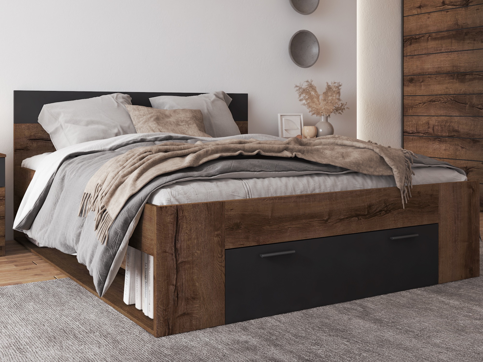 Krevet Melvele 108 (Hrast Monastery + Crna)