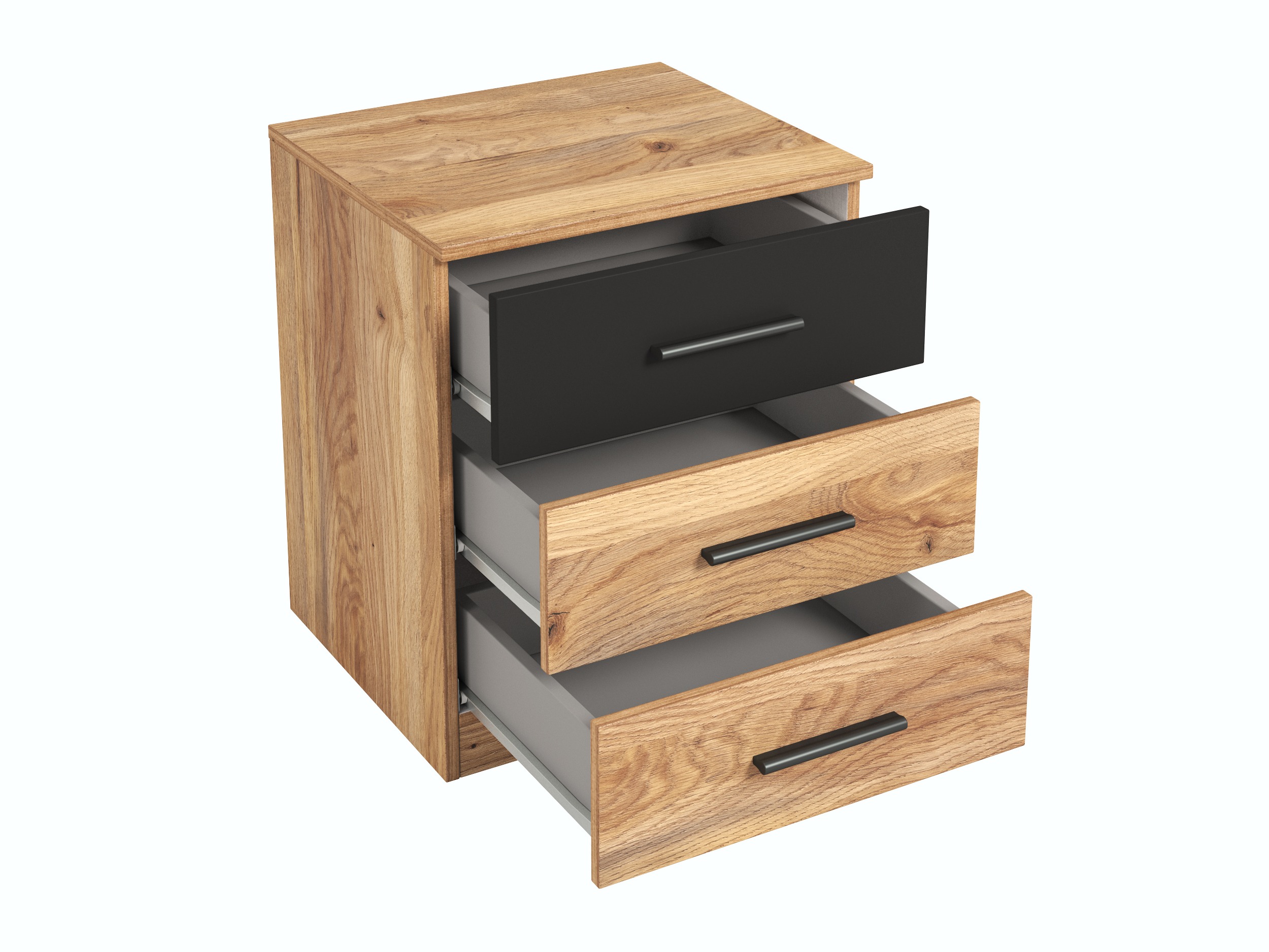 Noćni ormarić Melvele 100 (Hrast + Crna)