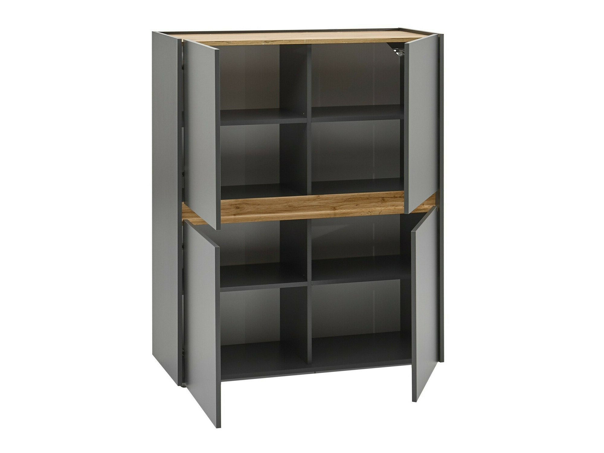 Set za dnevni boravak Elbsori 131 (Antracit + Hrast Wotan)