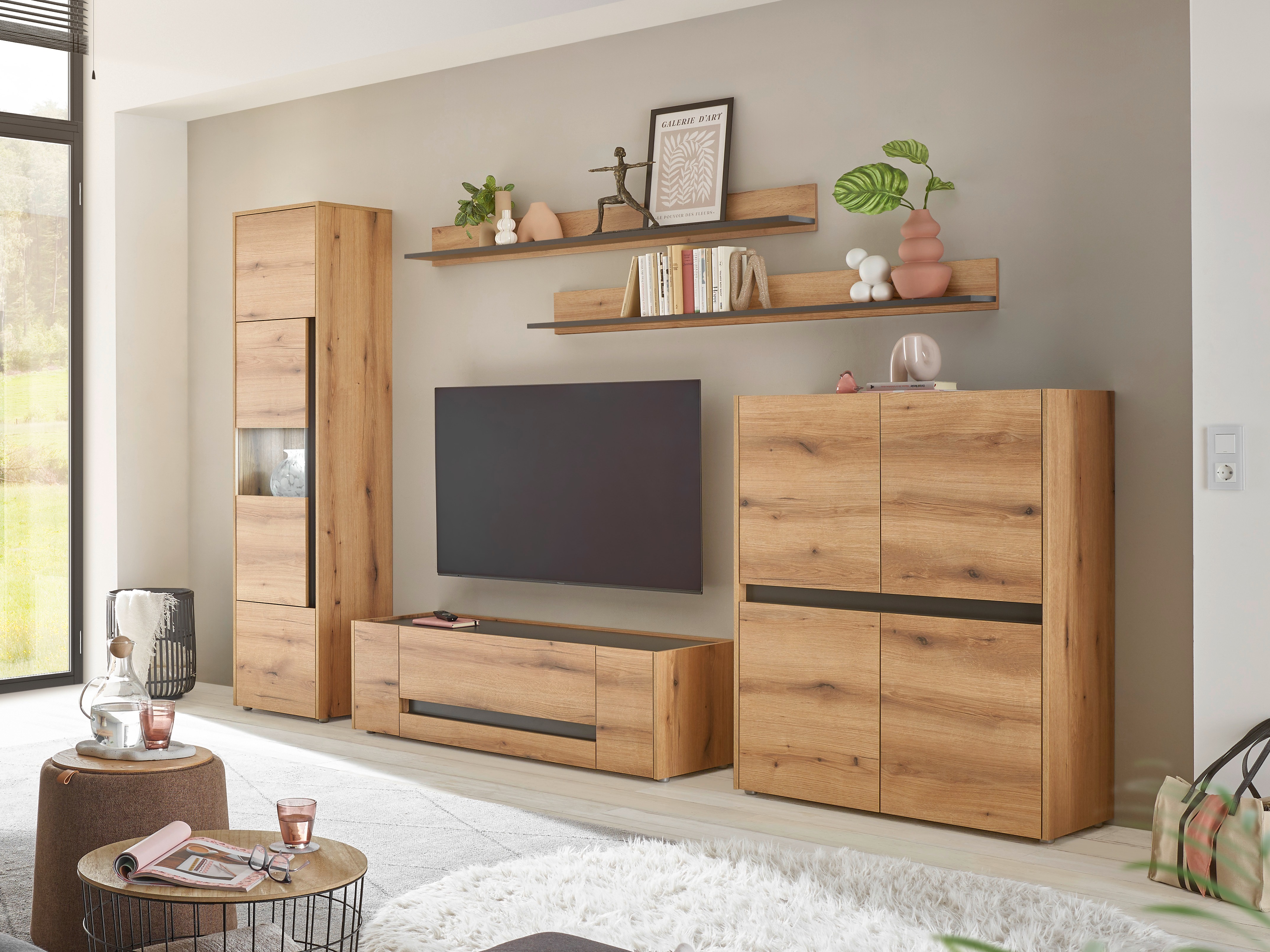 Set za dnevni boravak Elbsori 131 (Hrast + Antracit)