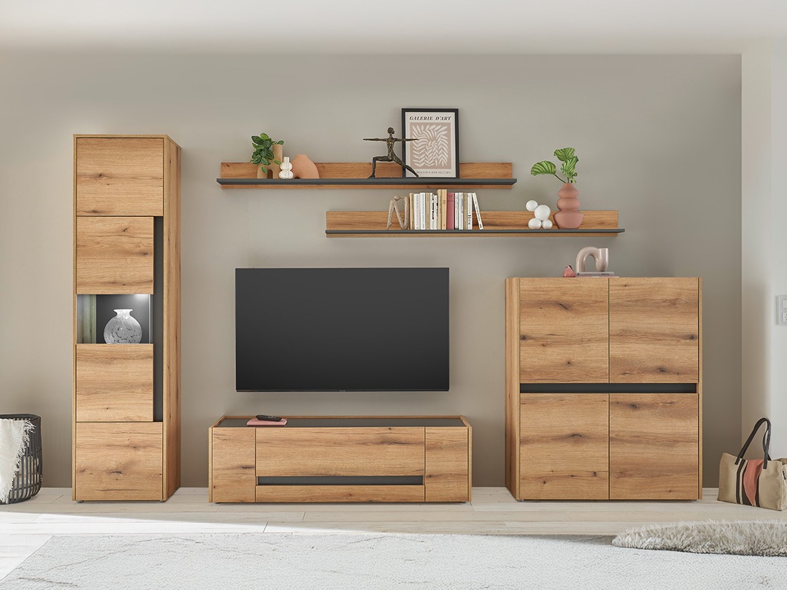 Set za dnevni boravak Elbsori 131 (Hrast + Antracit)