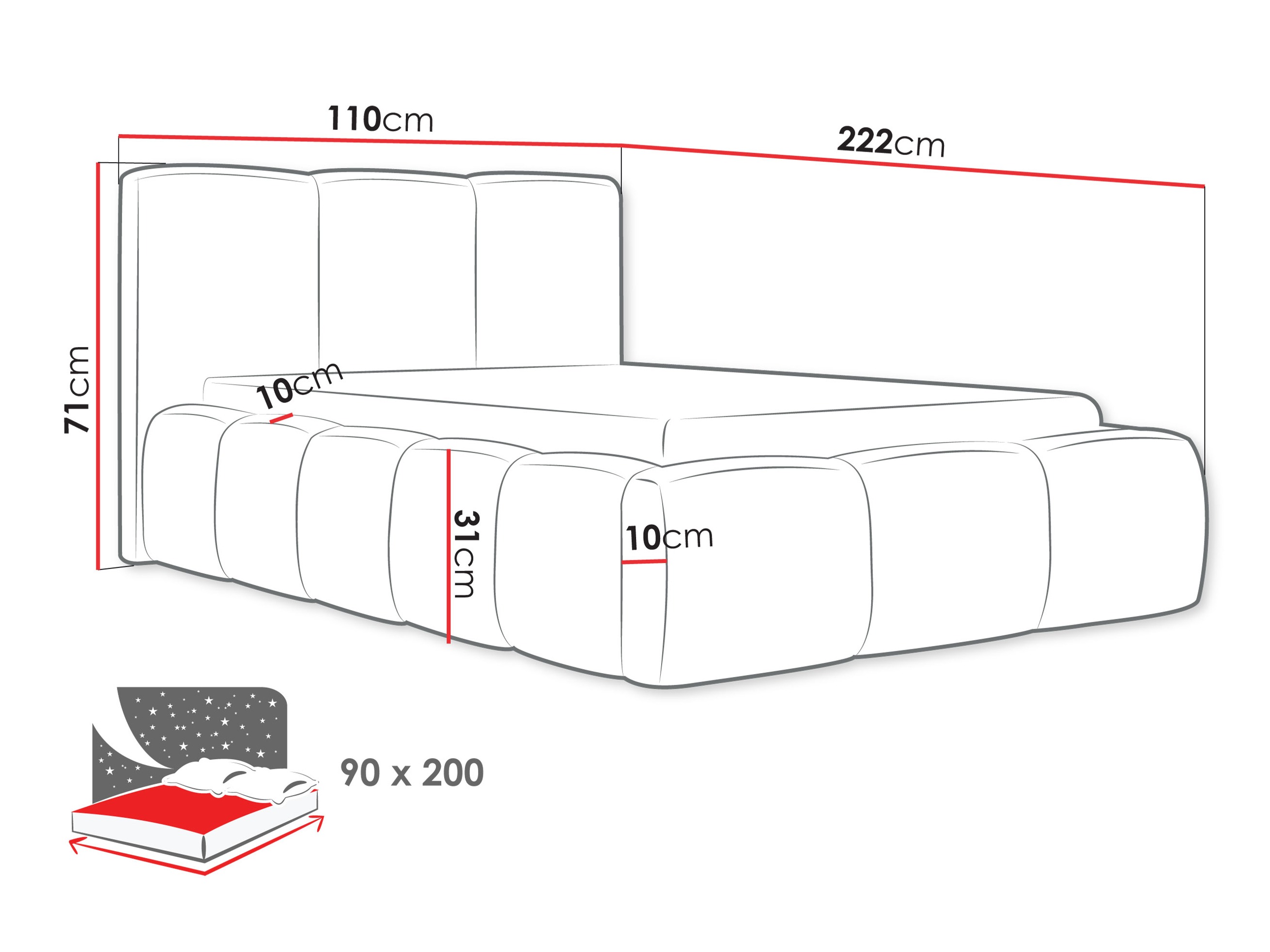 Krevet TrendyNest Vulpora II (Abriamo 11)
