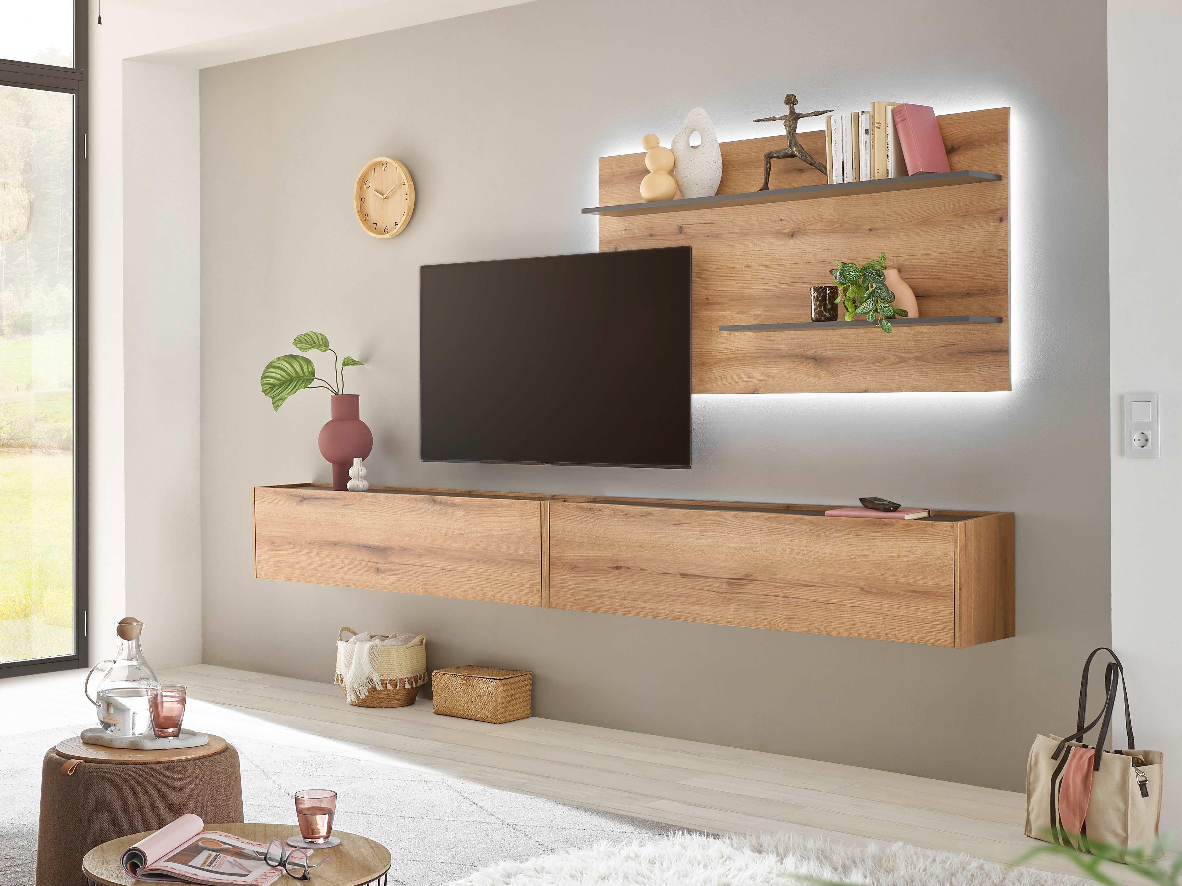 Set za dnevni boravak Elbsori 120 (Hrast + Kašmir)