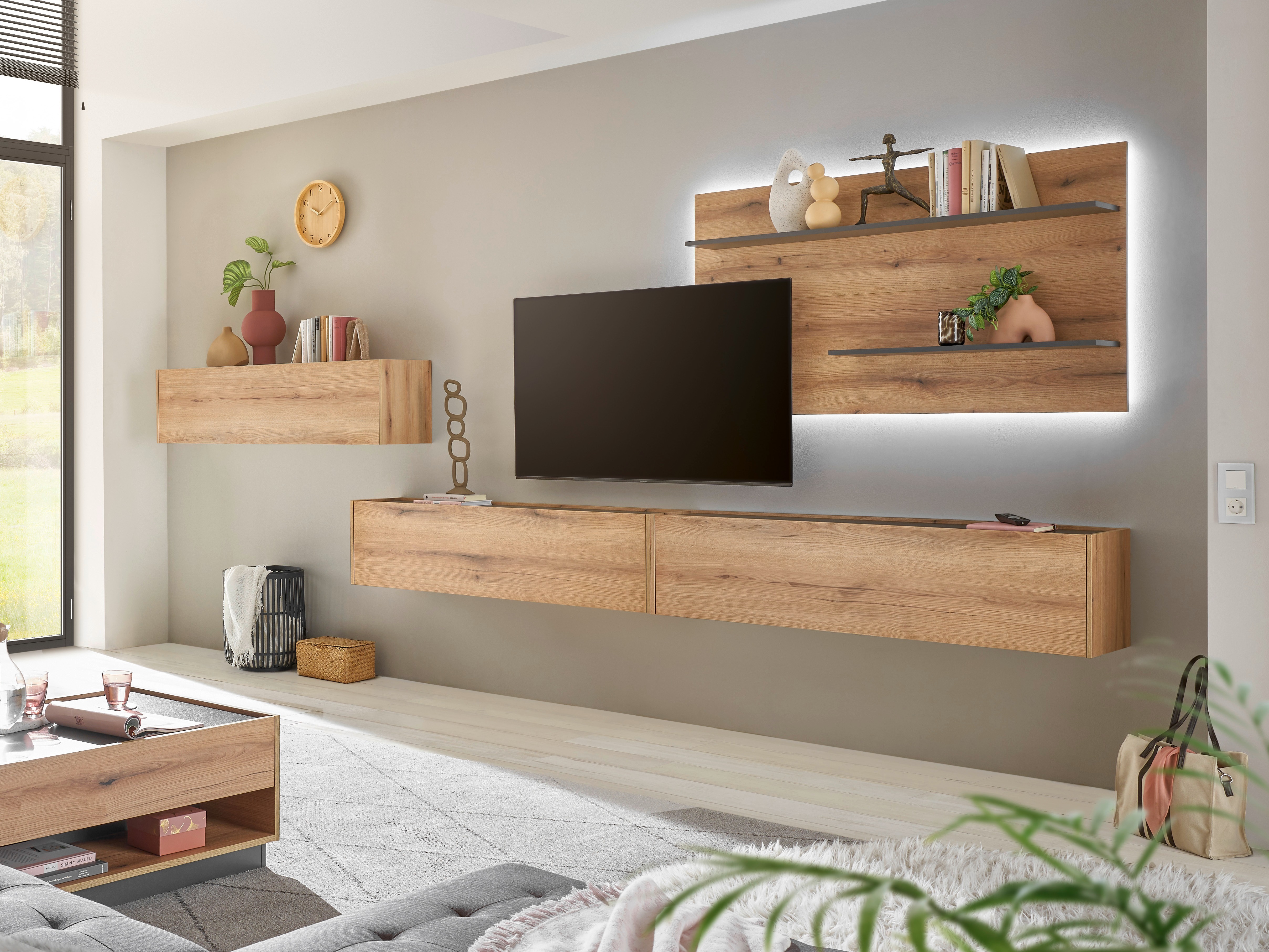 Set za dnevni boravak Elbsori 121 (Hrast + Antracit)