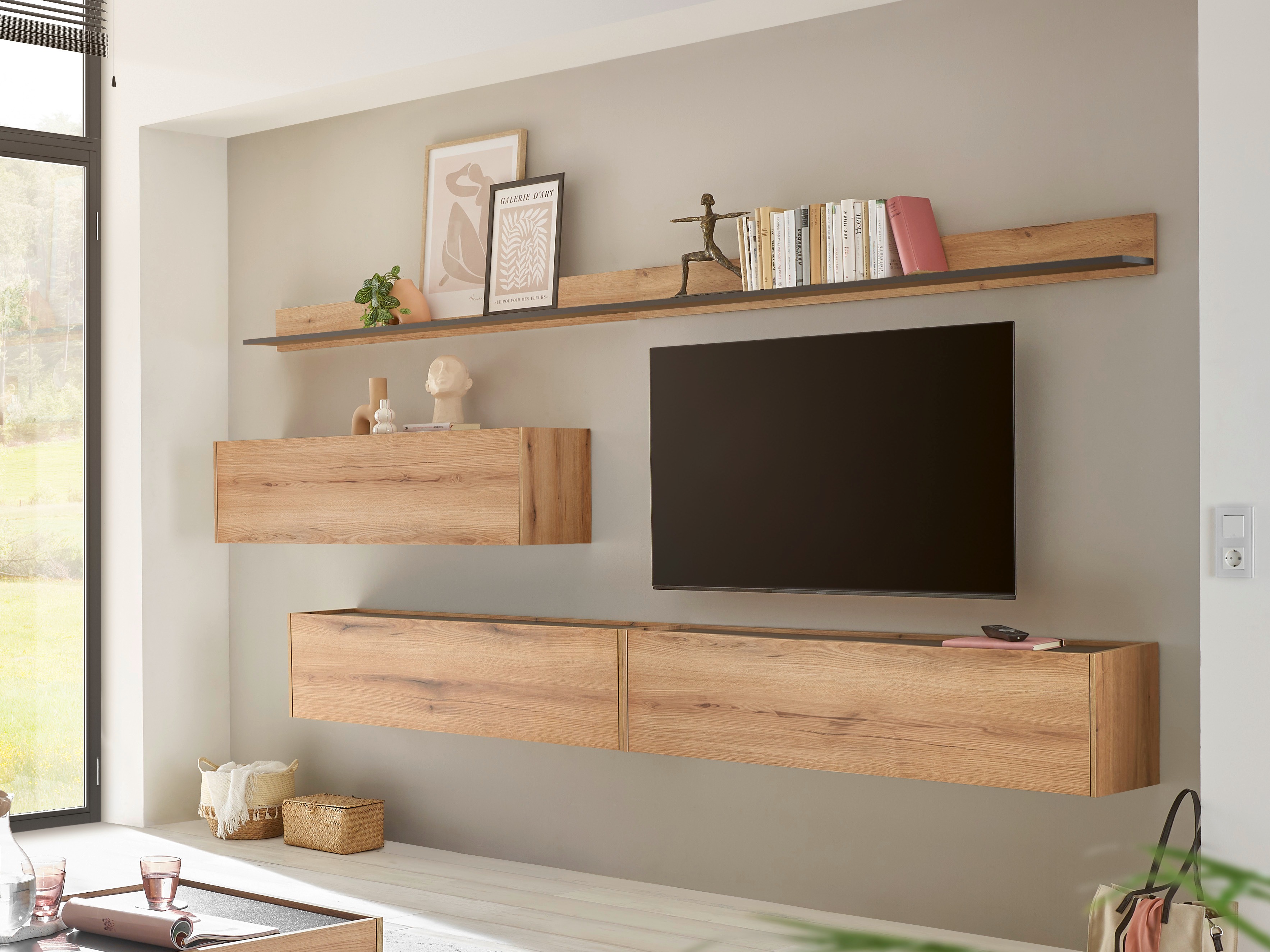 Set za dnevni boravak Elbsori 142 (Hrast + Antracit)