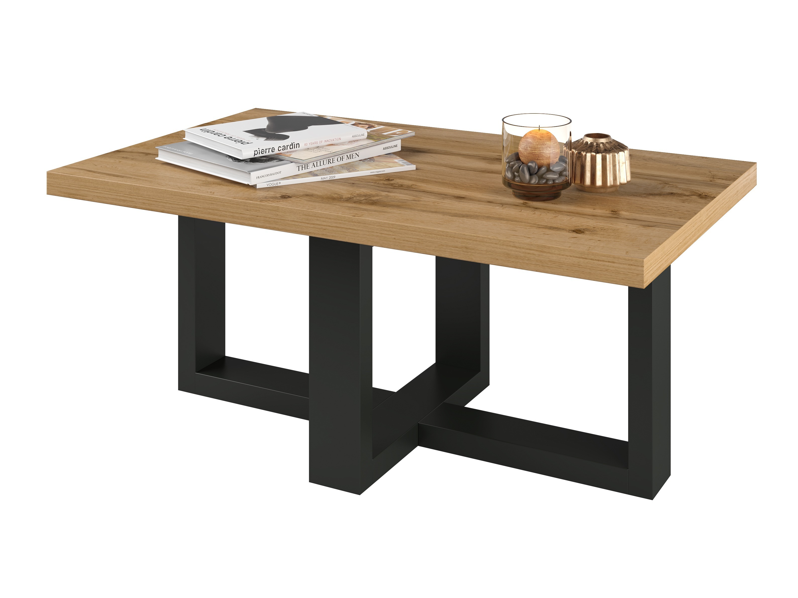 Stolić za kavu Austin 317 (Crna + Hrast Wotan)