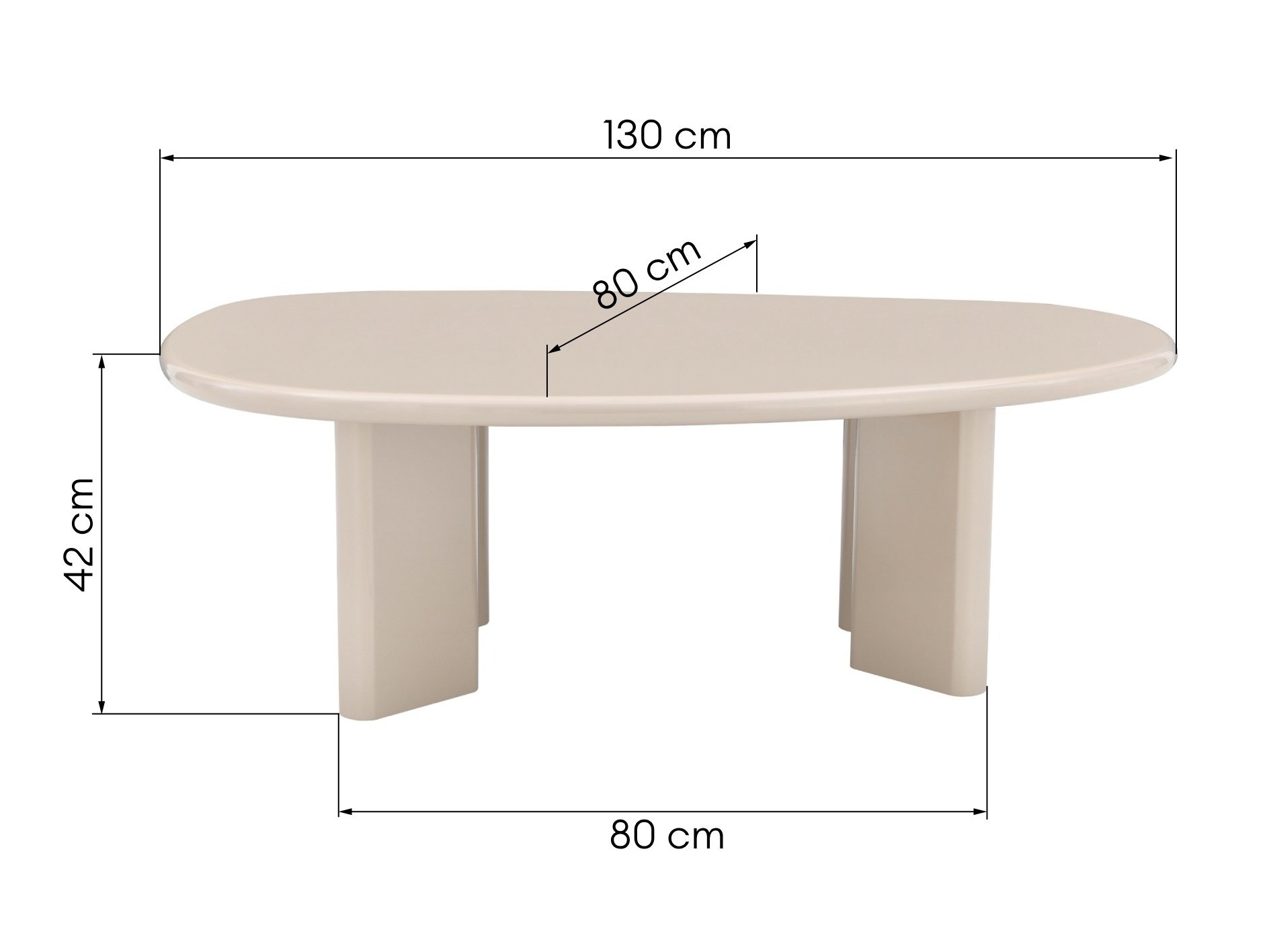 Stolić za kavu Burleson 476 (Sjajni Bež)