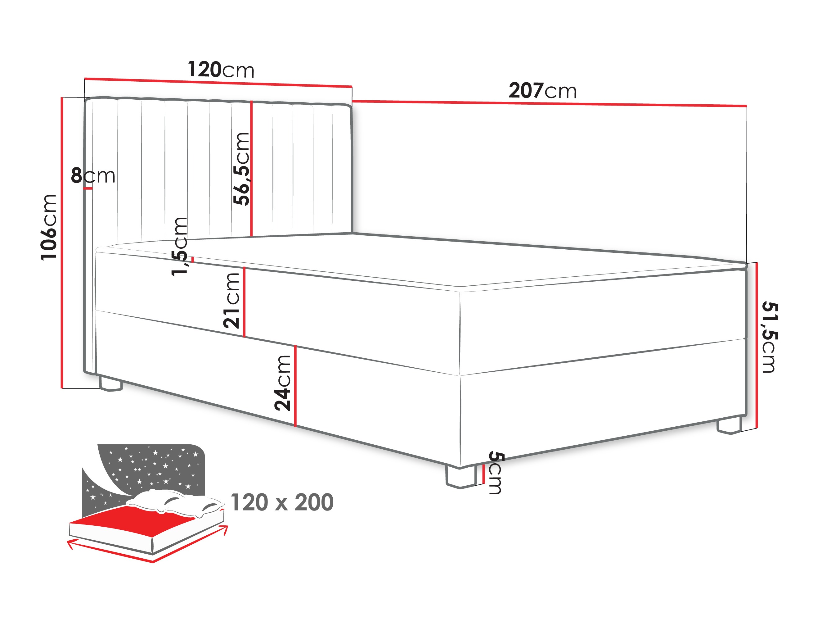 Boxspring krevet Soral (Manila 09)