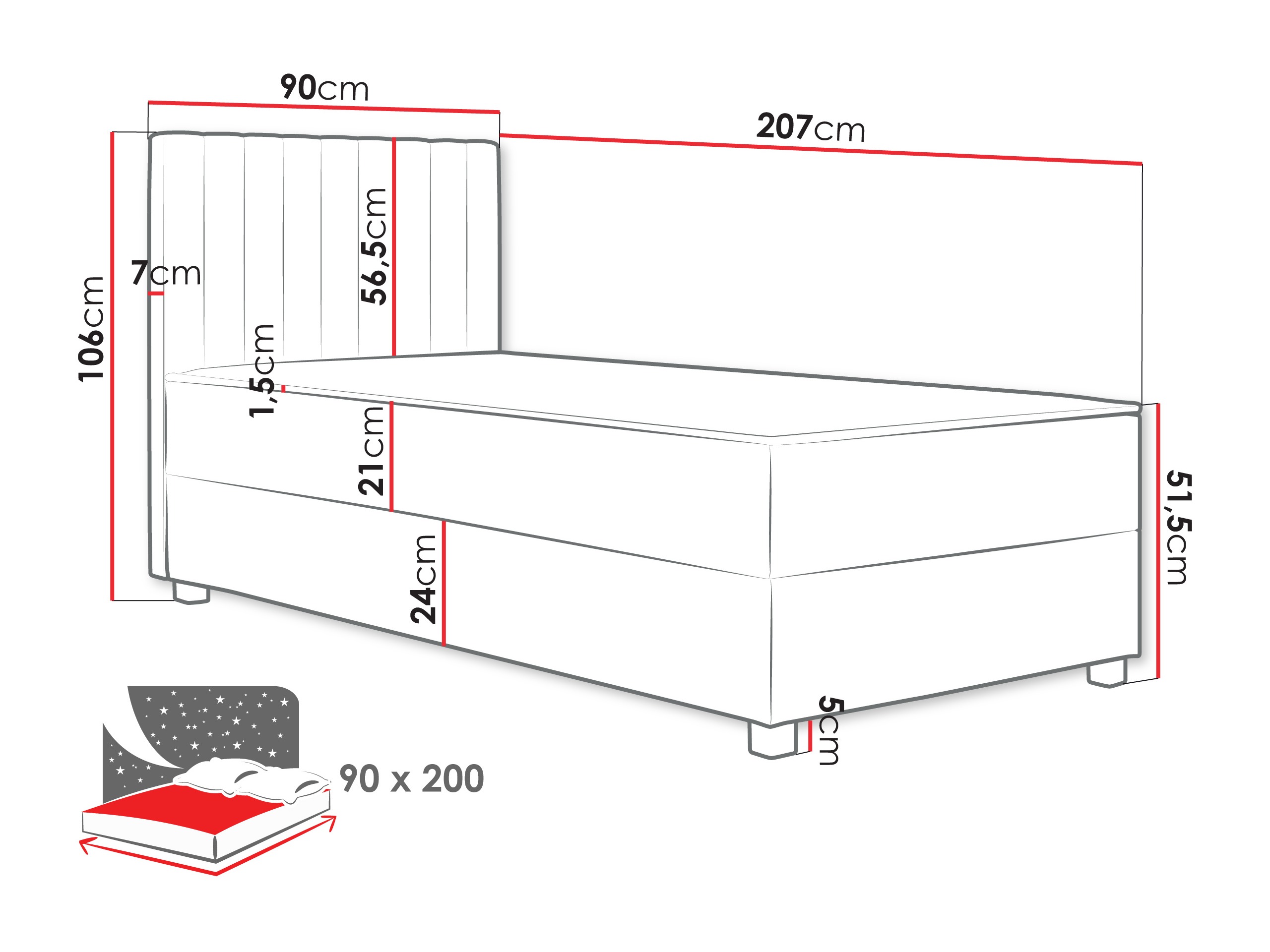 Boxspring krevet Soral (Manila 14)