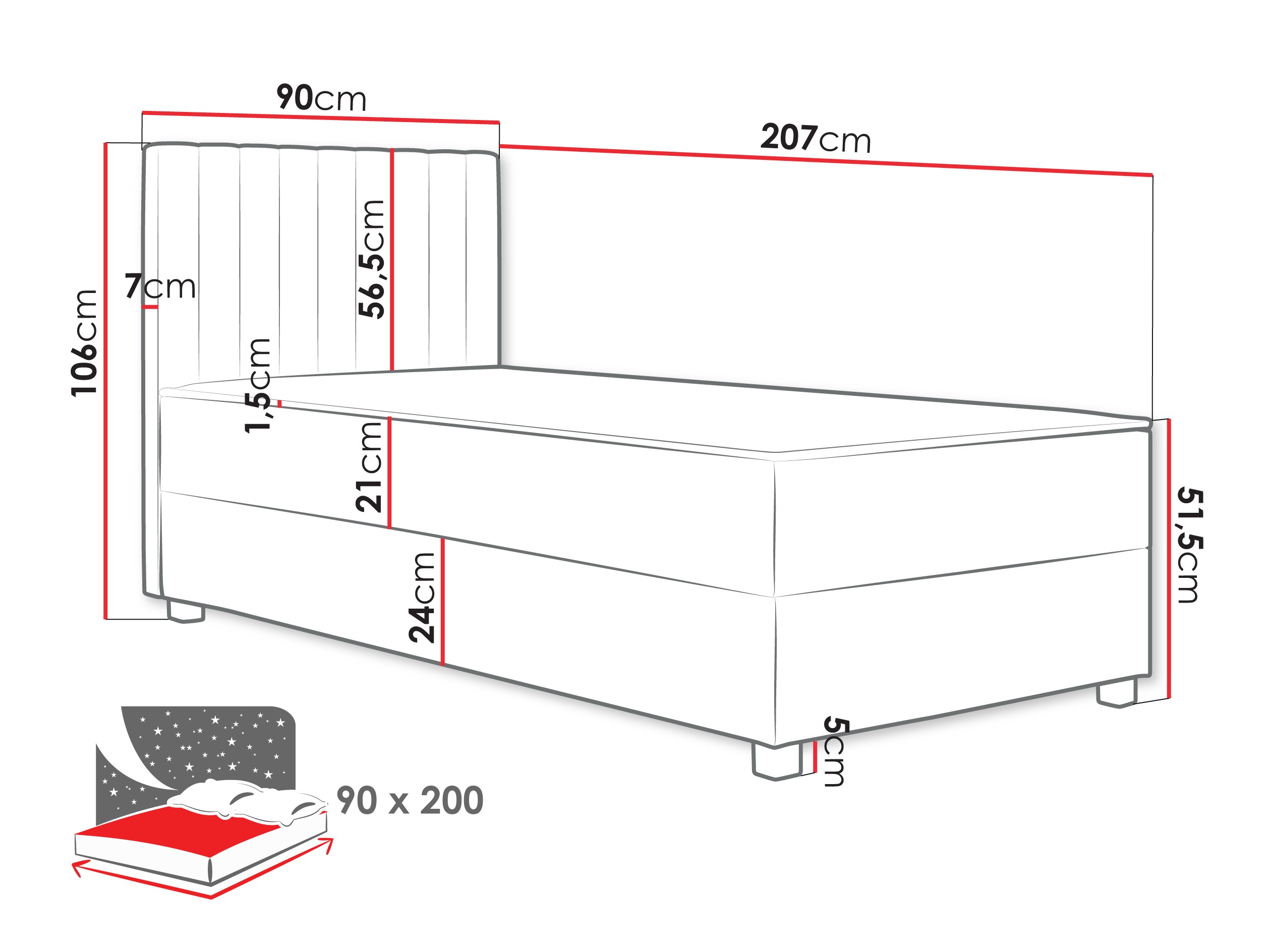 Boxspring krevet Soral (Manila 16)