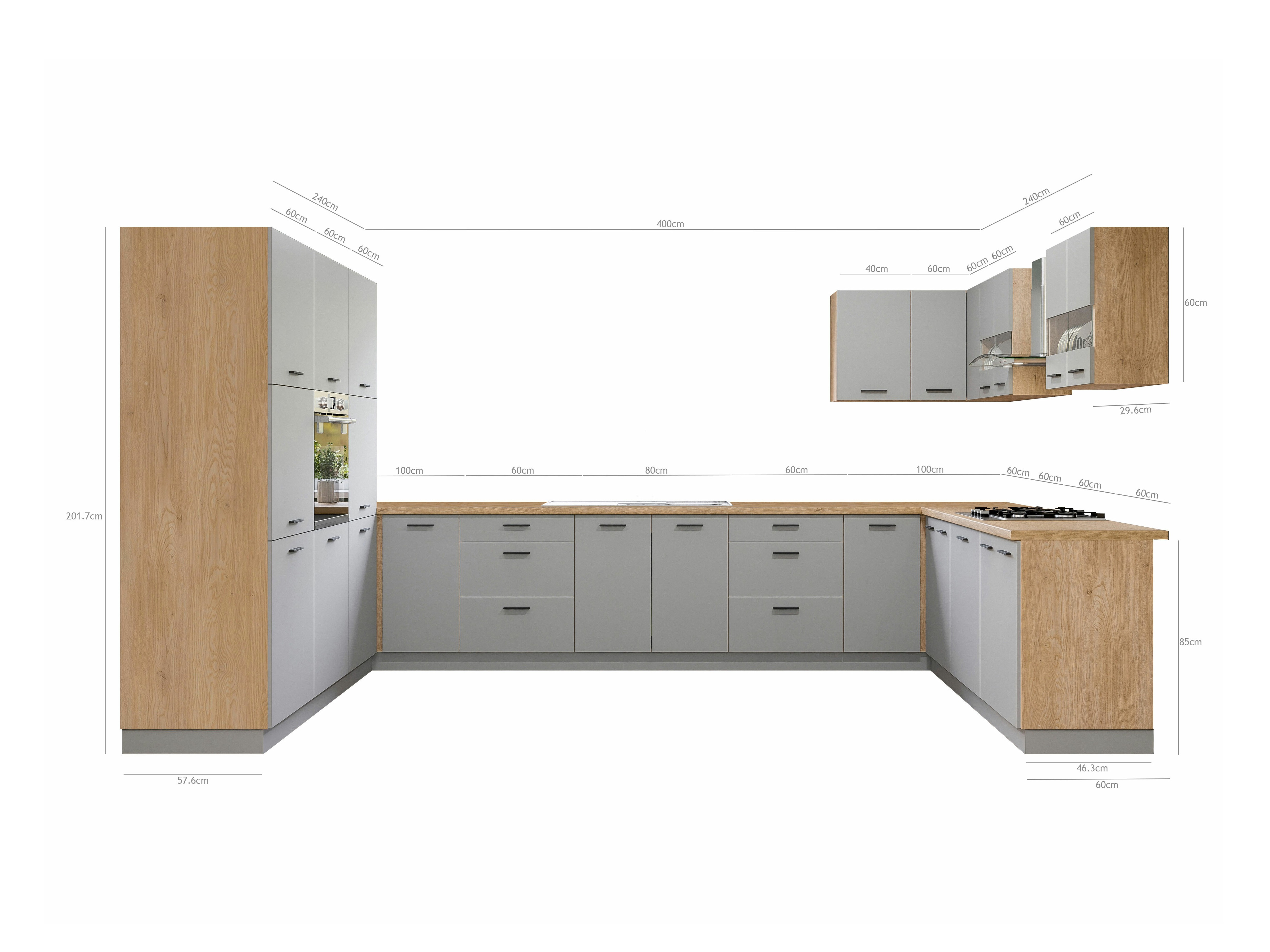 Modularan kuhinjski set Ati Grey 132