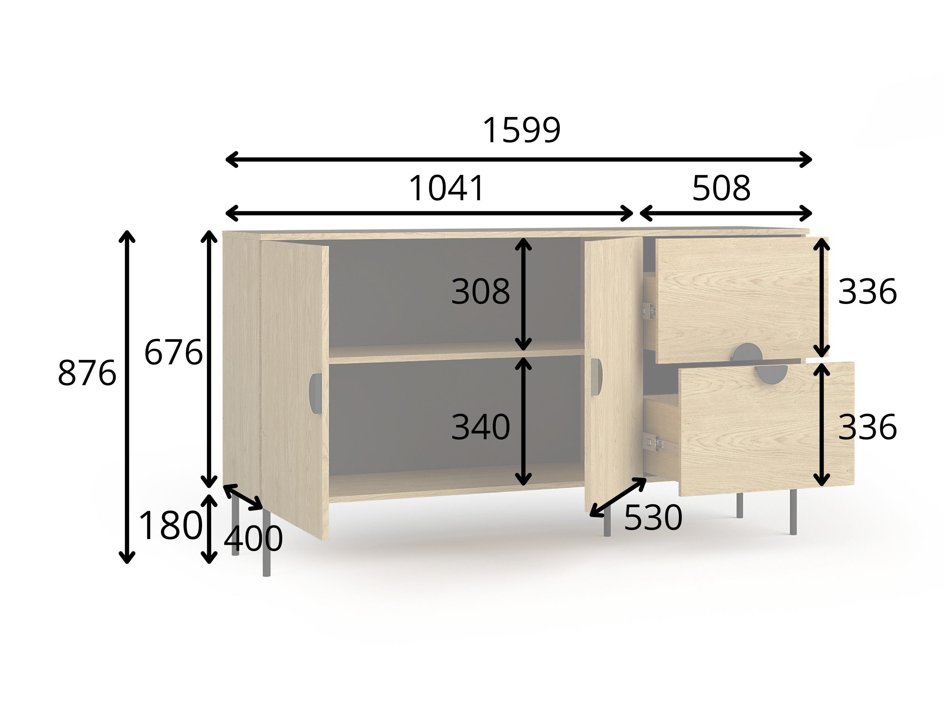 Komoda Morsono 100 (Crna)
